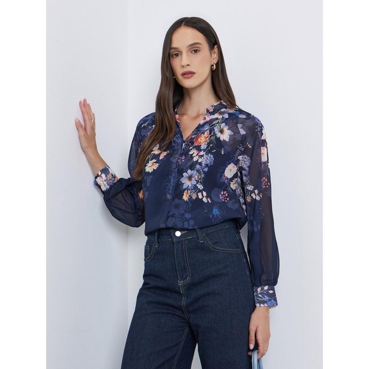 بلوزة بطبعة زهور وأكمام بالون-women-clothing-shirtsandblouses-blouses-image-1
