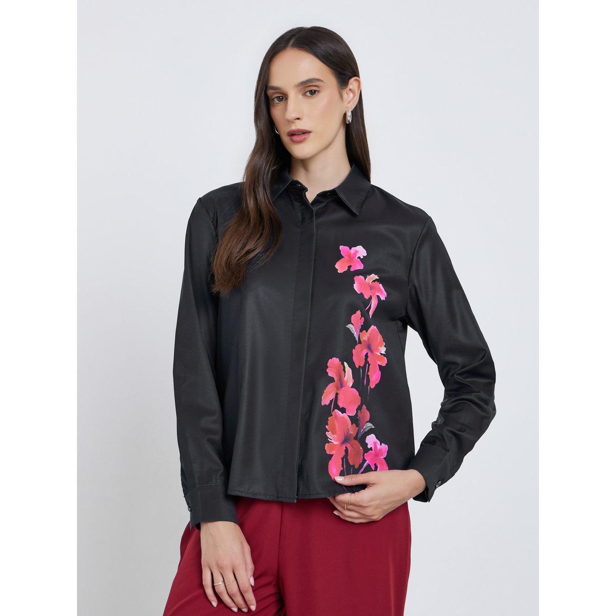 Styli Floral Print Spread Collar Buttoned Shirt-women-clothing-shirtsandblouses-shirts-image-3
