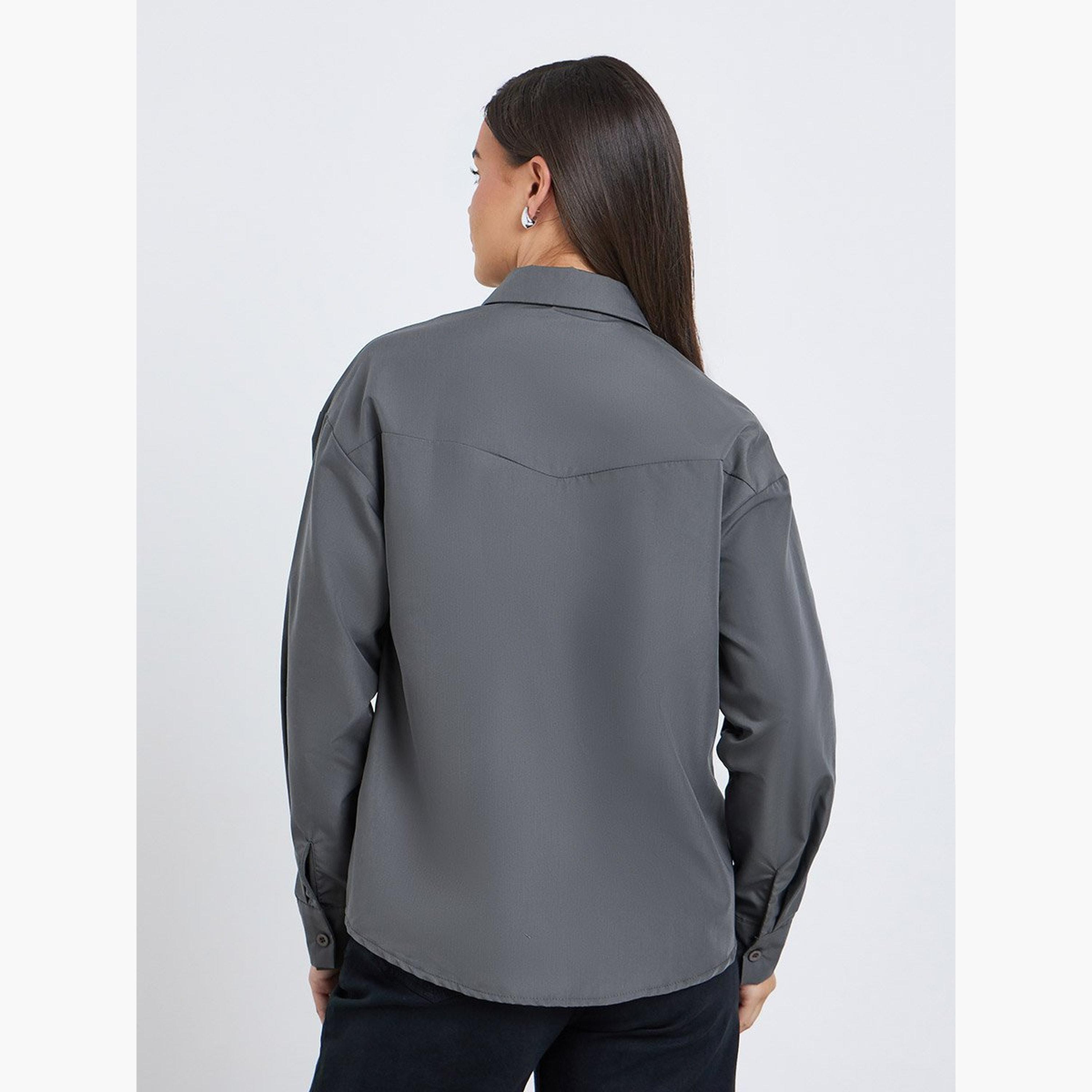 Styli Studded Spread Collar Buttoned Shirt-women-clothing-shirtsandblouses-shirts-image-6