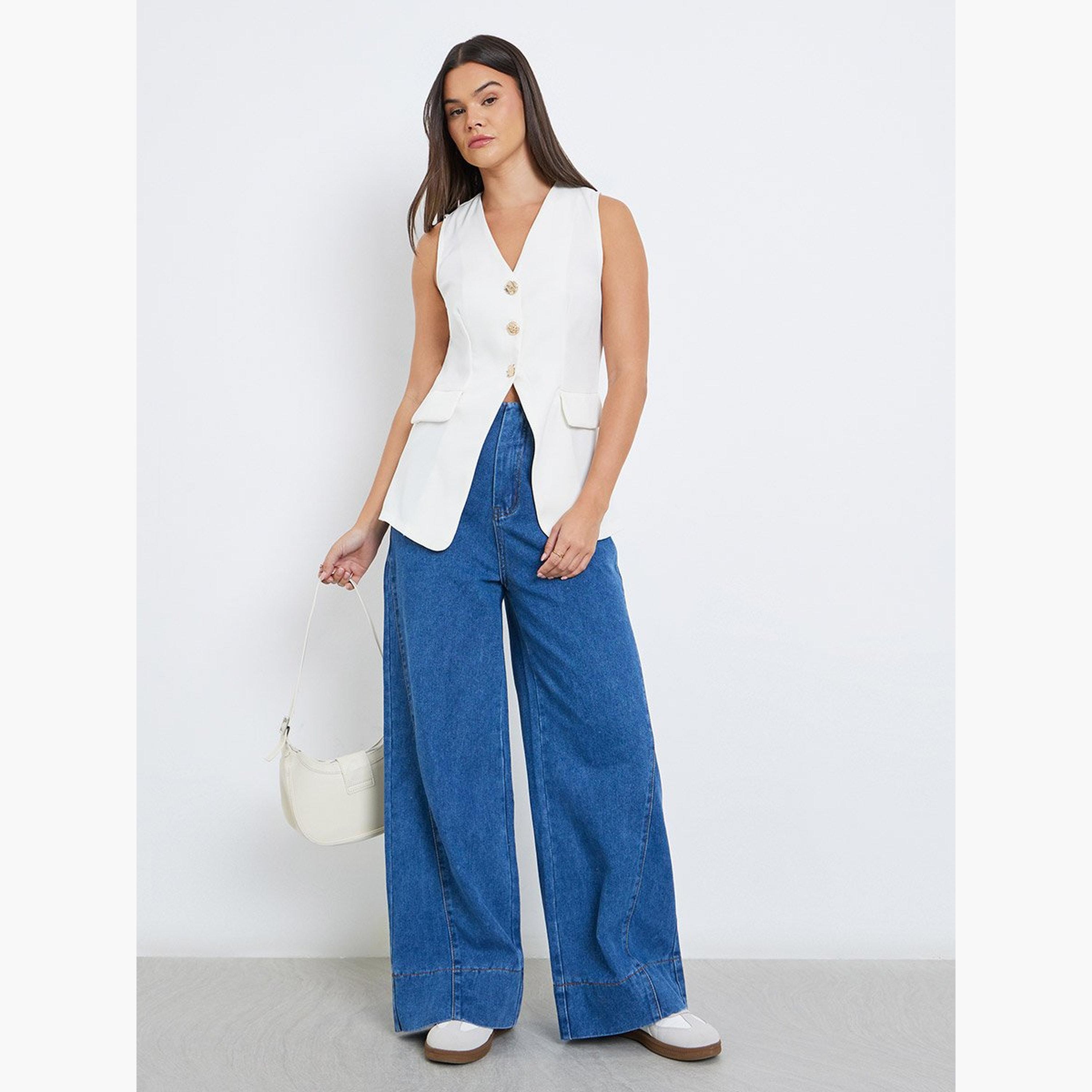 ستايلي - سترة سادة بدون أكمام وأزرار مصممة خصيصًا-women-clothing-shirtsandblouses-blouses-image-2