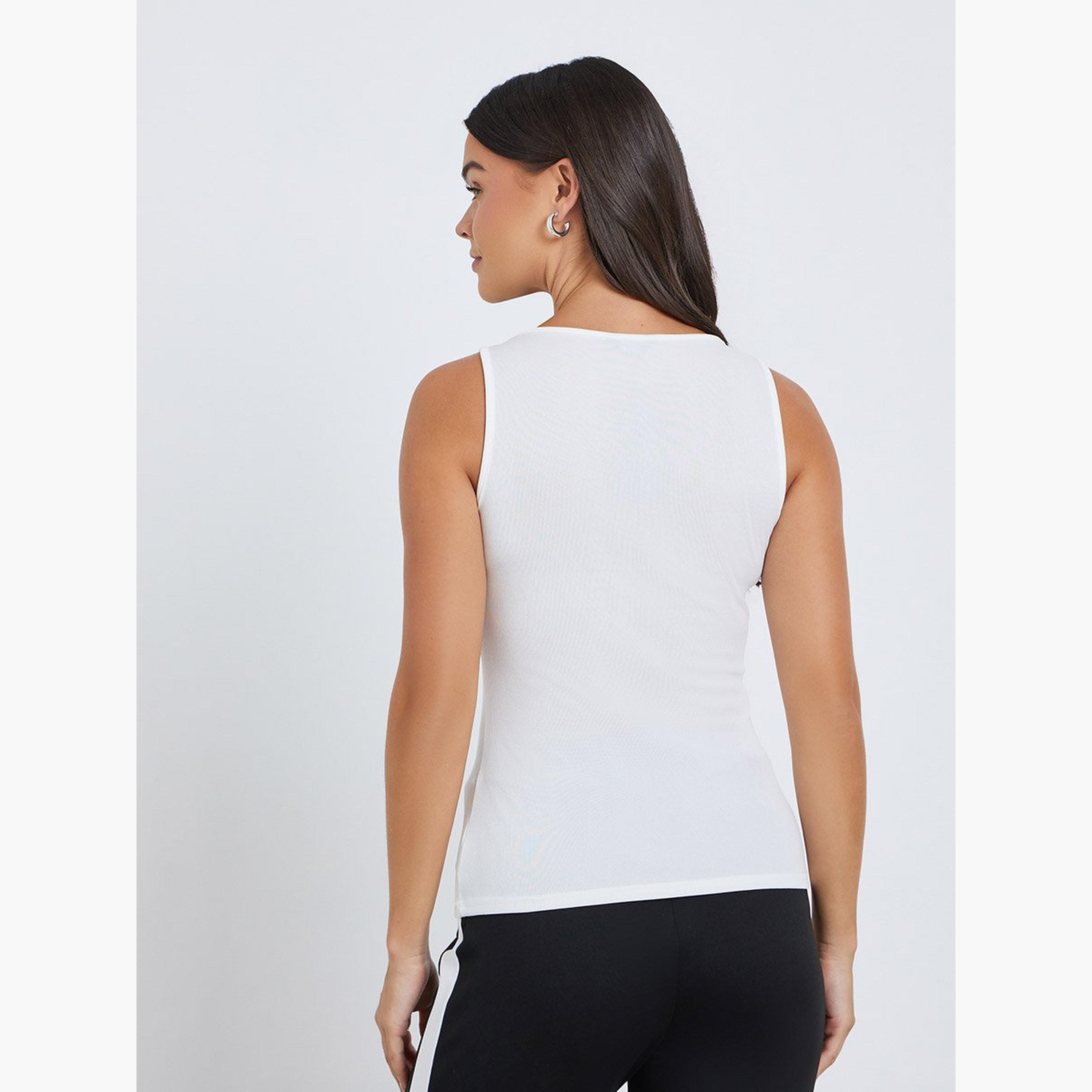 Styli Women White Square Neck Ribbed Fitted Top-women-clothing-shirtsandblouses-blouses-image-5