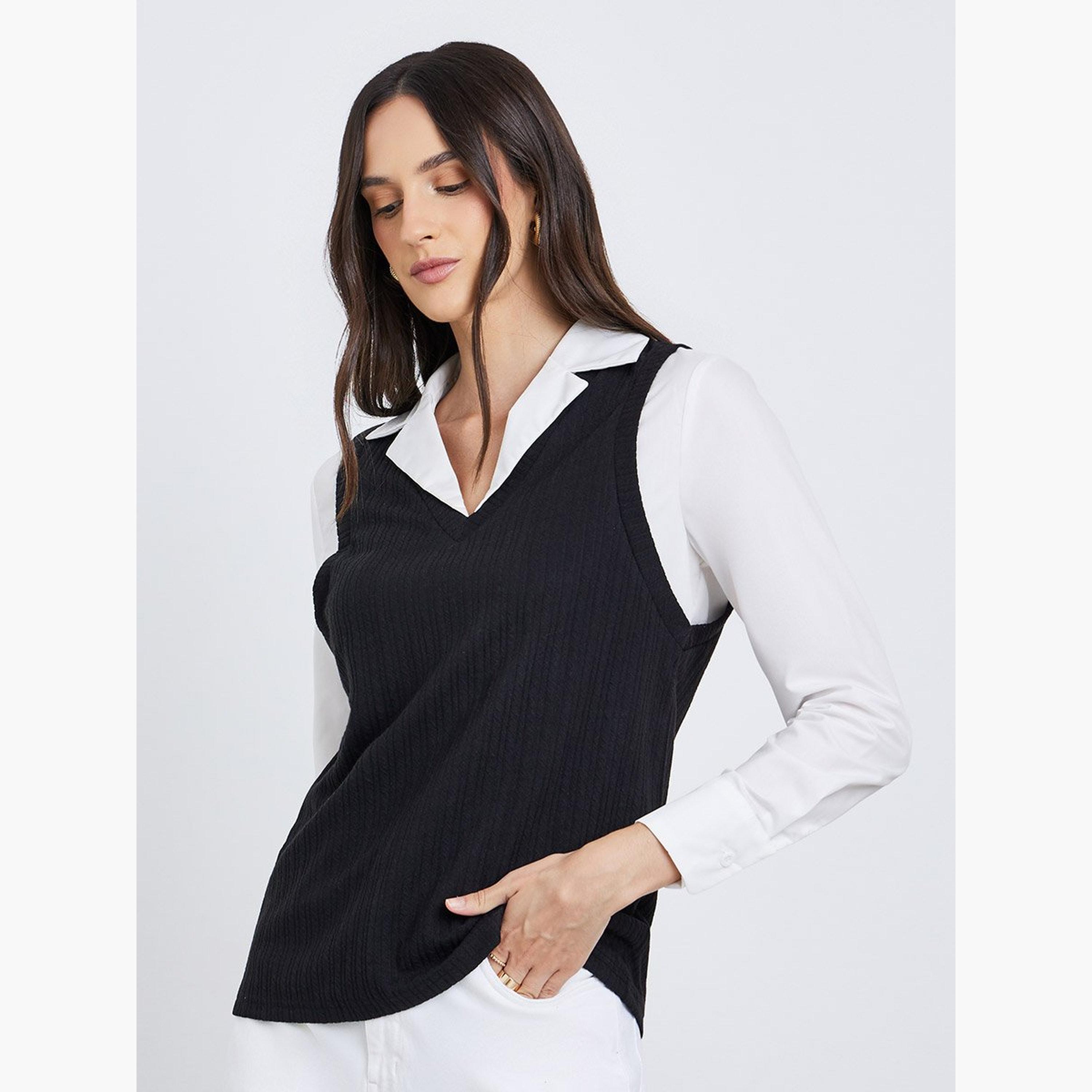 ستايلي - قميص للنساء محبوك متعدد الطبقات-women-clothing-shirtsandblouses-shirts-image-1