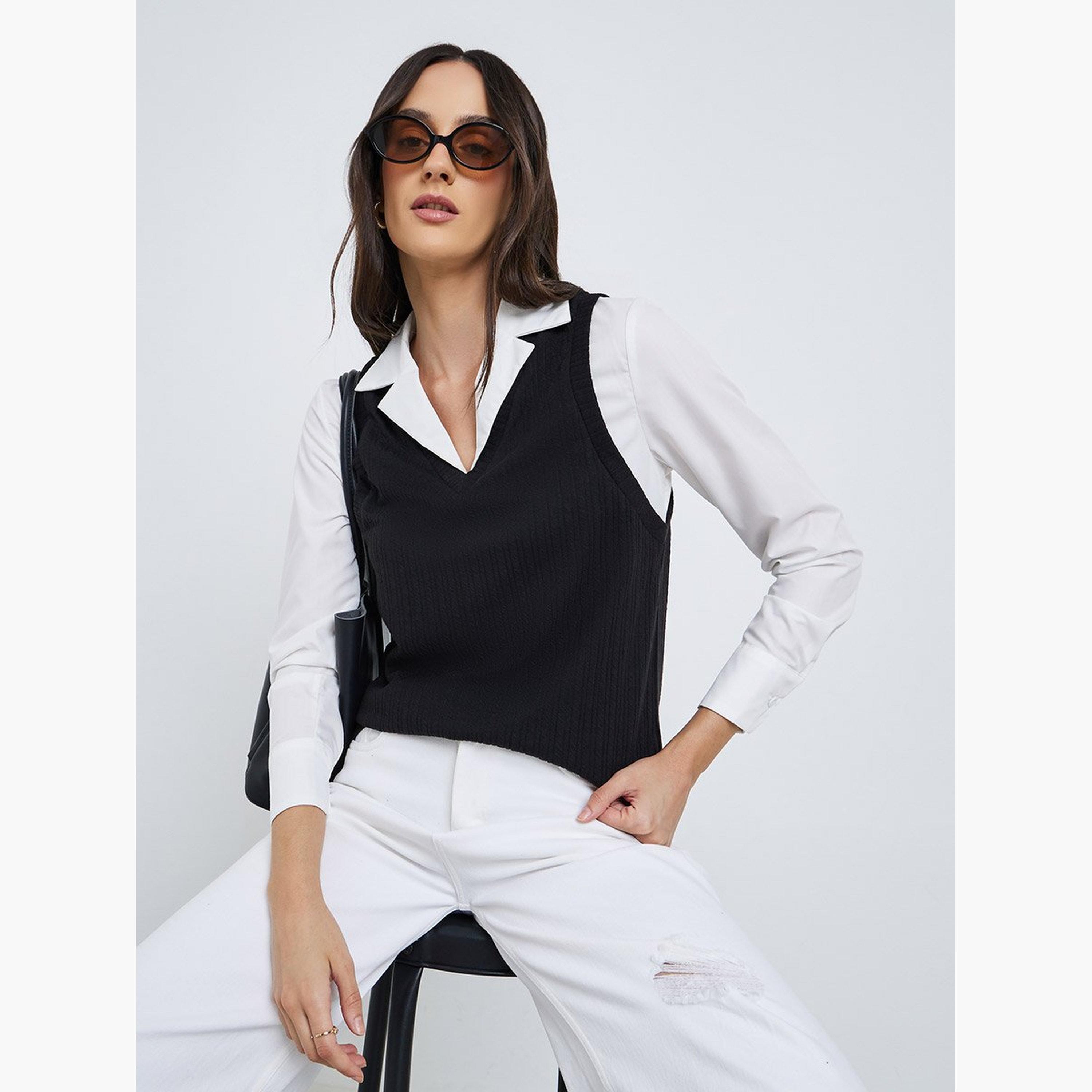 Styli Women Knitted Layering Shirt-women-clothing-shirtsandblouses-shirts-image-3