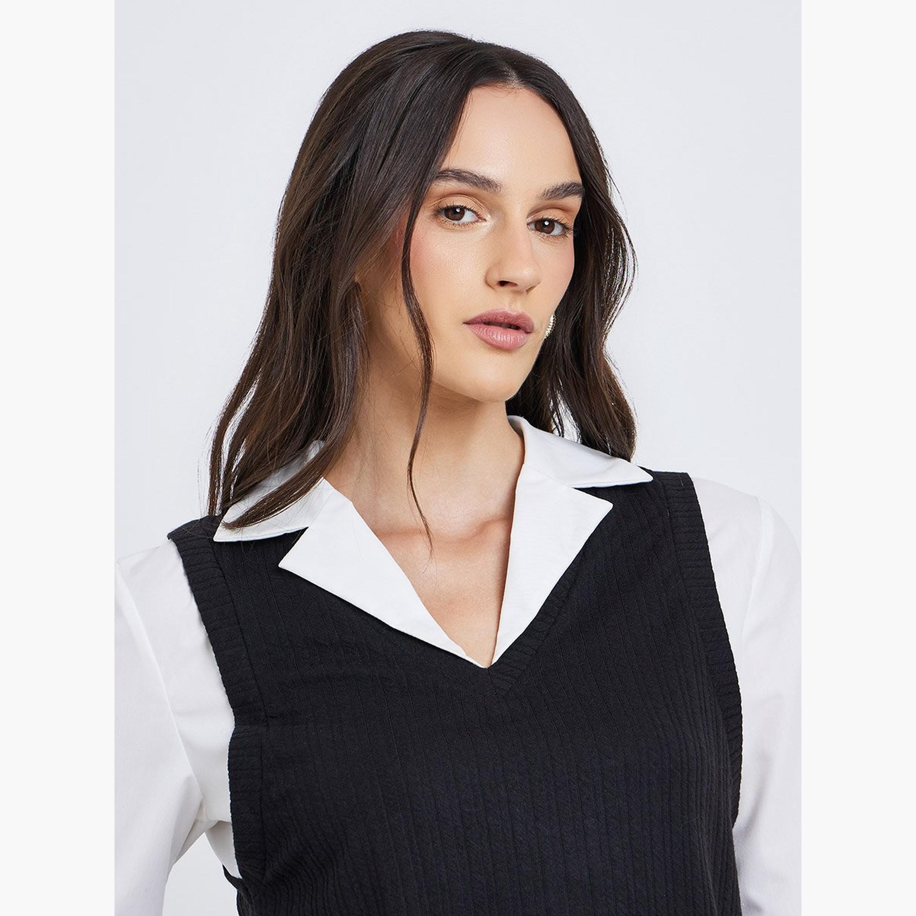 Styli Women Knitted Layering Shirt-women-clothing-shirtsandblouses-shirts-image-4