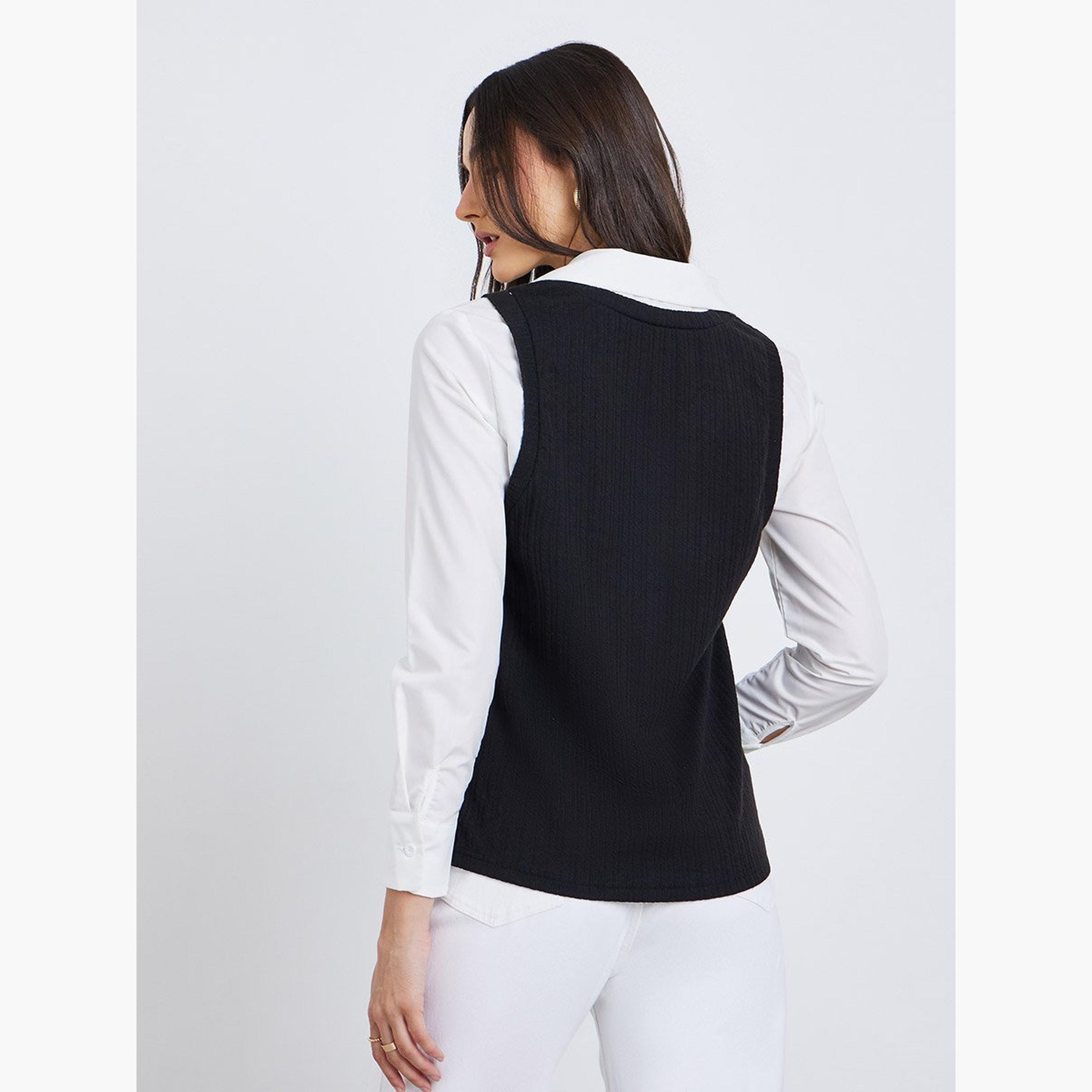 Styli Women Knitted Layering Shirt-women-clothing-shirtsandblouses-shirts-image-5