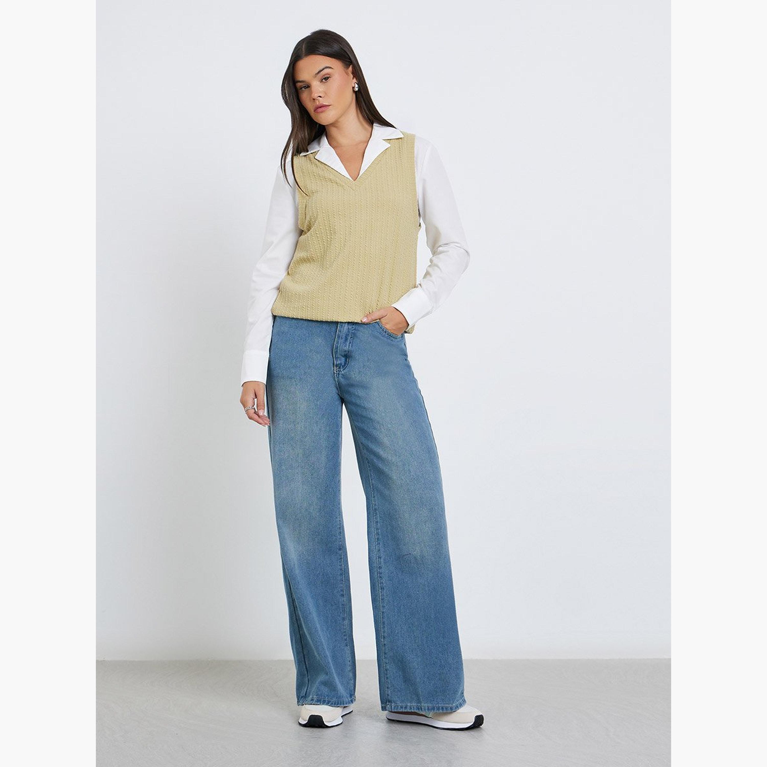 Styli Women Knitted Layering Shirt-women-clothing-shirtsandblouses-shirts-image-2