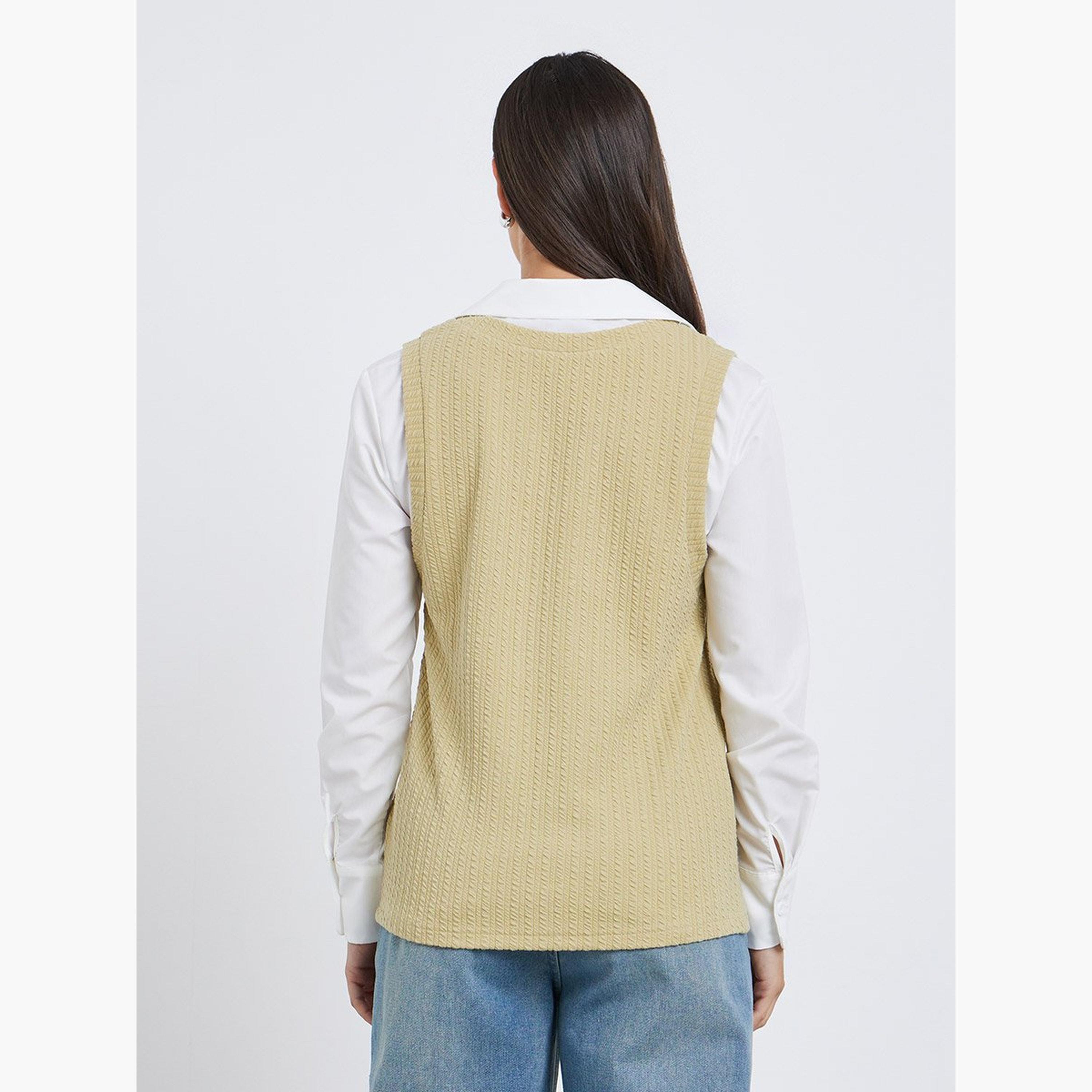 Styli Women Knitted Layering Shirt-women-clothing-shirtsandblouses-shirts-image-5