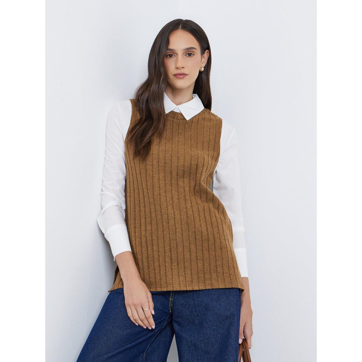 بلوزة بتفاصيل مُضلعة-women-clothing-shirtsandblouses-shirts-image-1