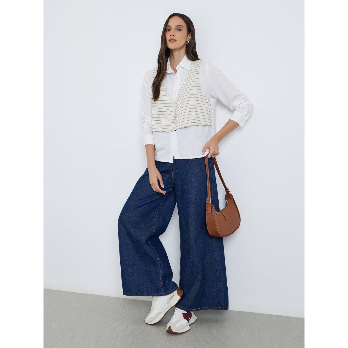 Styli Layered Striped Long Sleeve Buttoned Shirt-women-clothing-shirtsandblouses-shirts-image-2