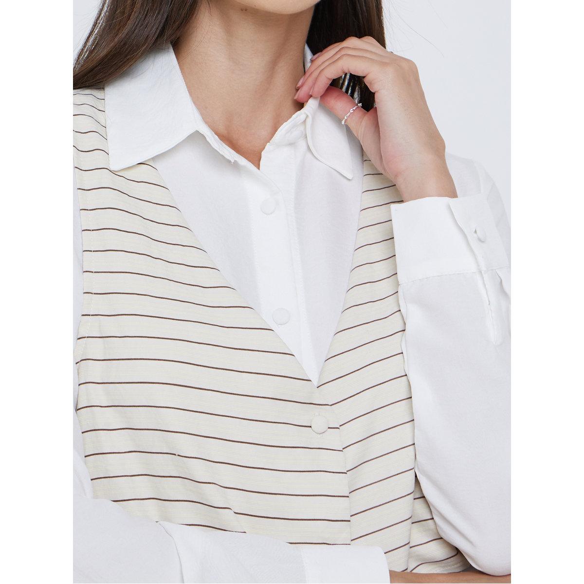 Styli Layered Striped Long Sleeve Buttoned Shirt-women-clothing-shirtsandblouses-shirts-image-3