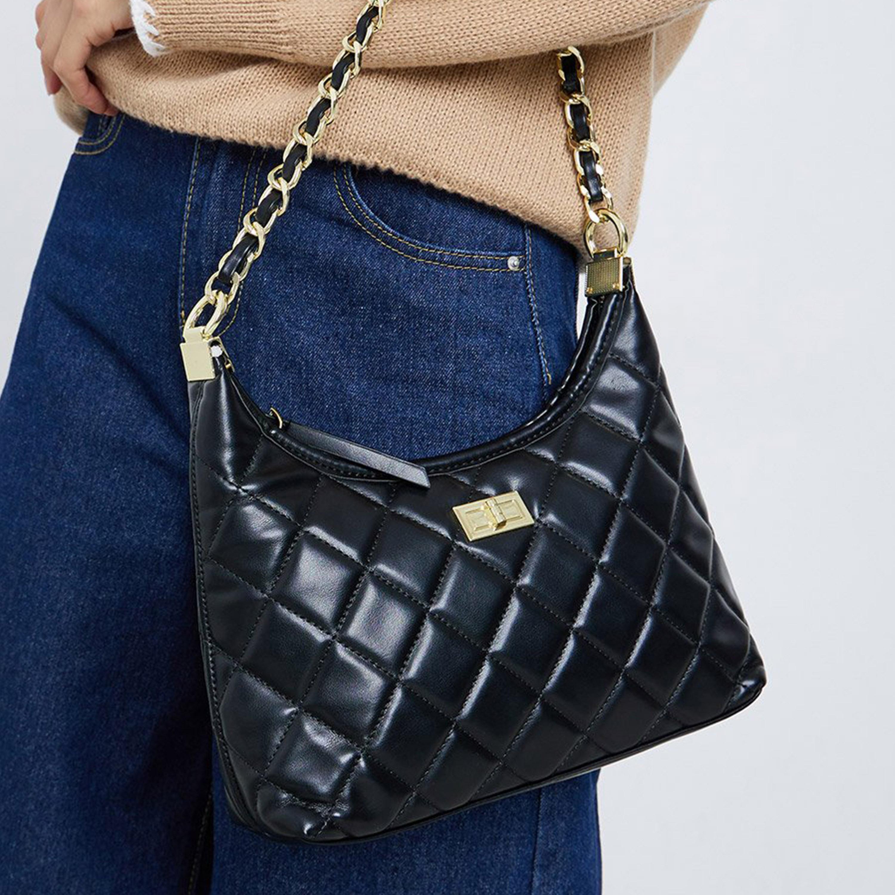 ستايلي - شنطة كتف مبطنة بحزام سلسلة-women-bagsandwallets-handbags-image-3