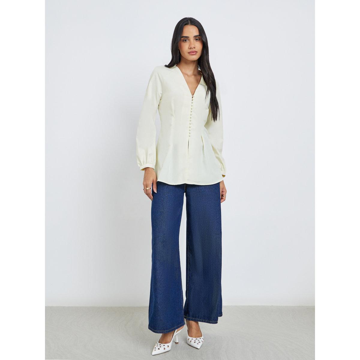 بلوزة سادة بأكمام بالون-women-clothing-shirtsandblouses-blouses-image-2