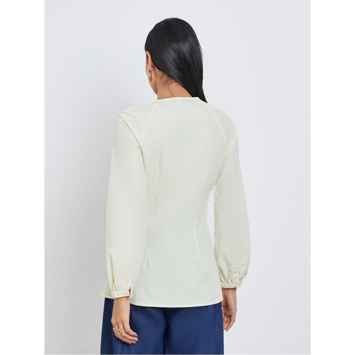 بلوزة سادة بأكمام بالون-women-clothing-shirtsandblouses-blouses-image-4