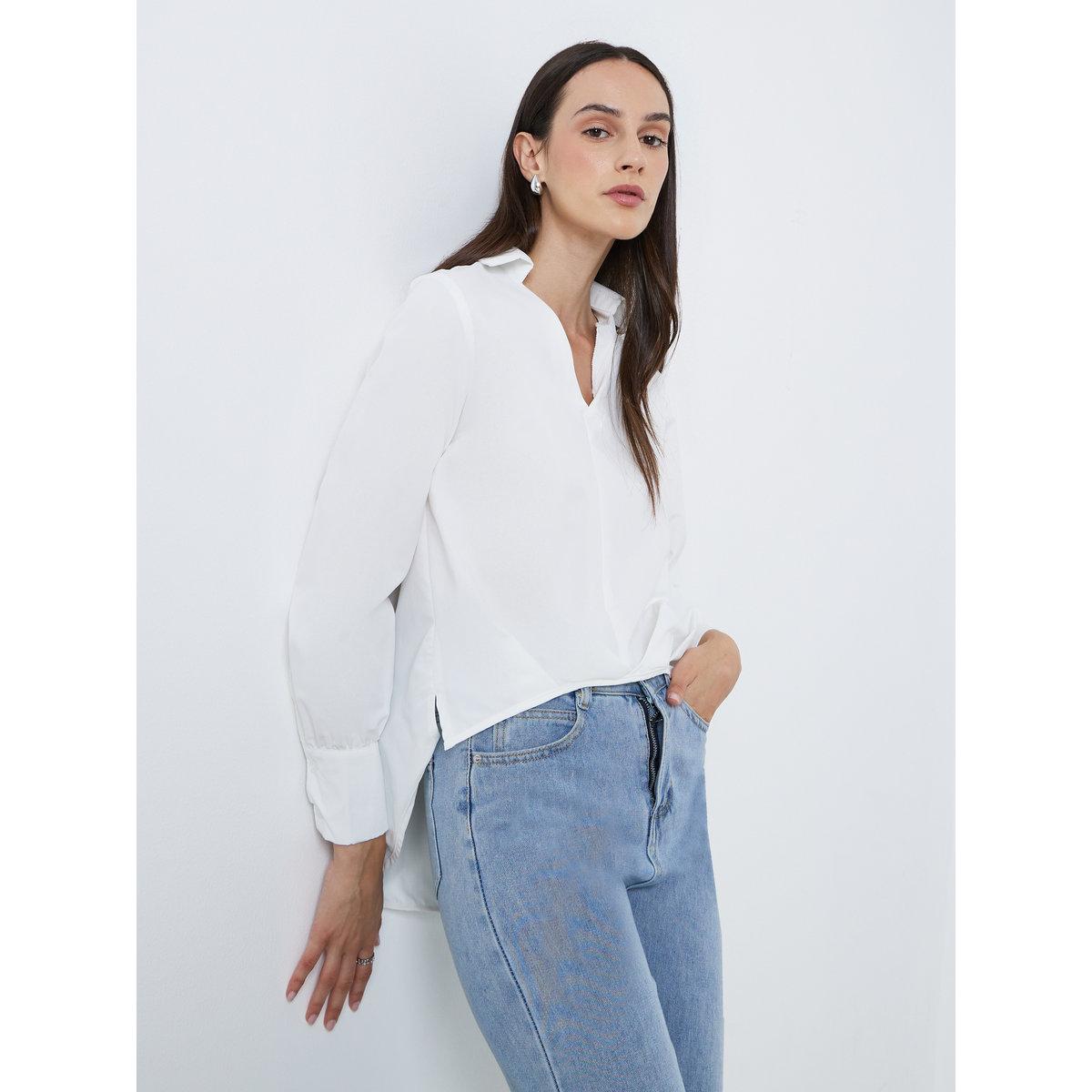 Styli Solid Long Sleeve Regular Fit Shirt-women-clothing-shirtsandblouses-shirts-image-1