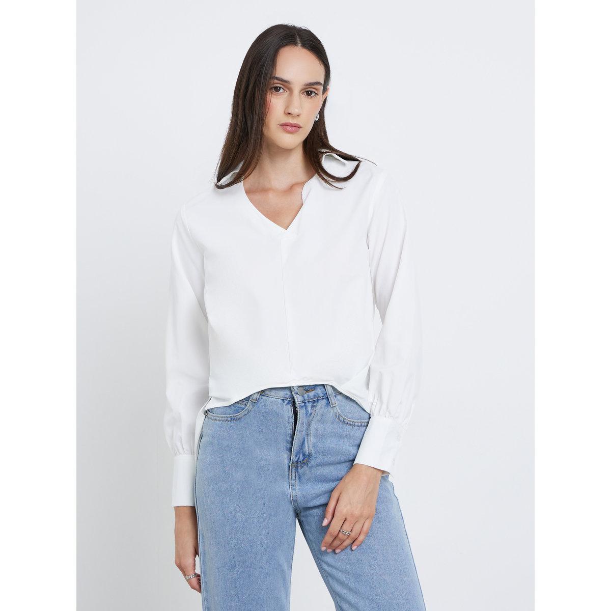 بلوزة سادة بقصة عادية-women-clothing-shirtsandblouses-shirts-image-3