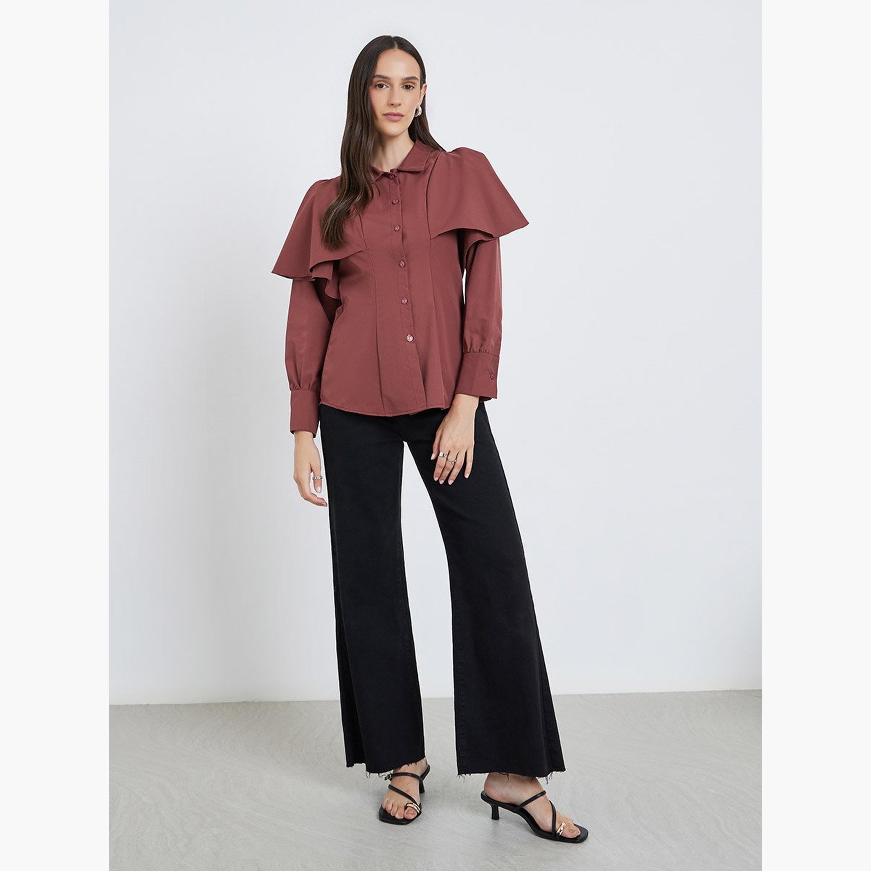 Styli Layered Sleeve Buttoned Regular Fit Shirt-women-clothing-shirtsandblouses-shirts-image-2