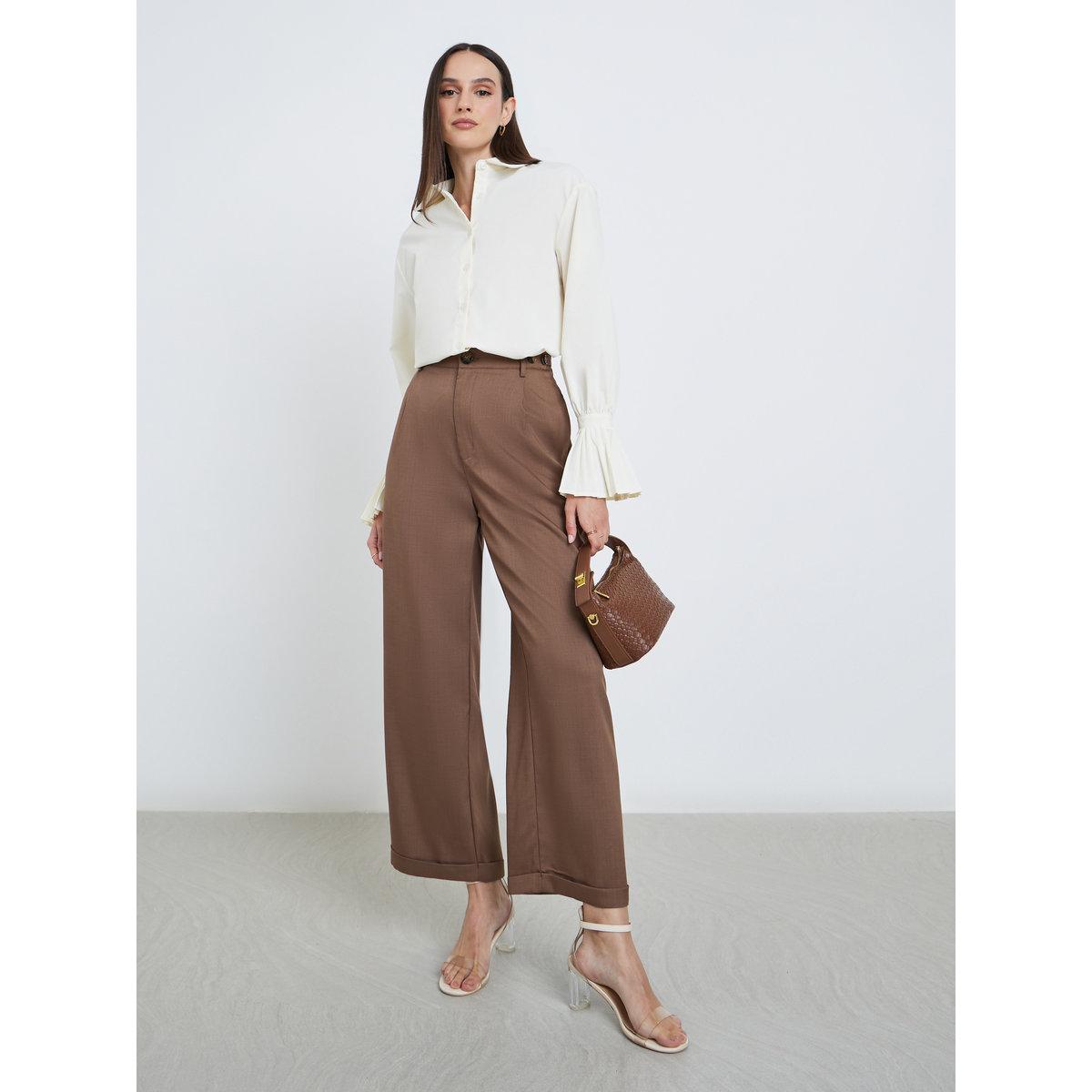 بلوزة سادة بقصة عادية-women-clothing-shirtsandblouses-shirts-image-2