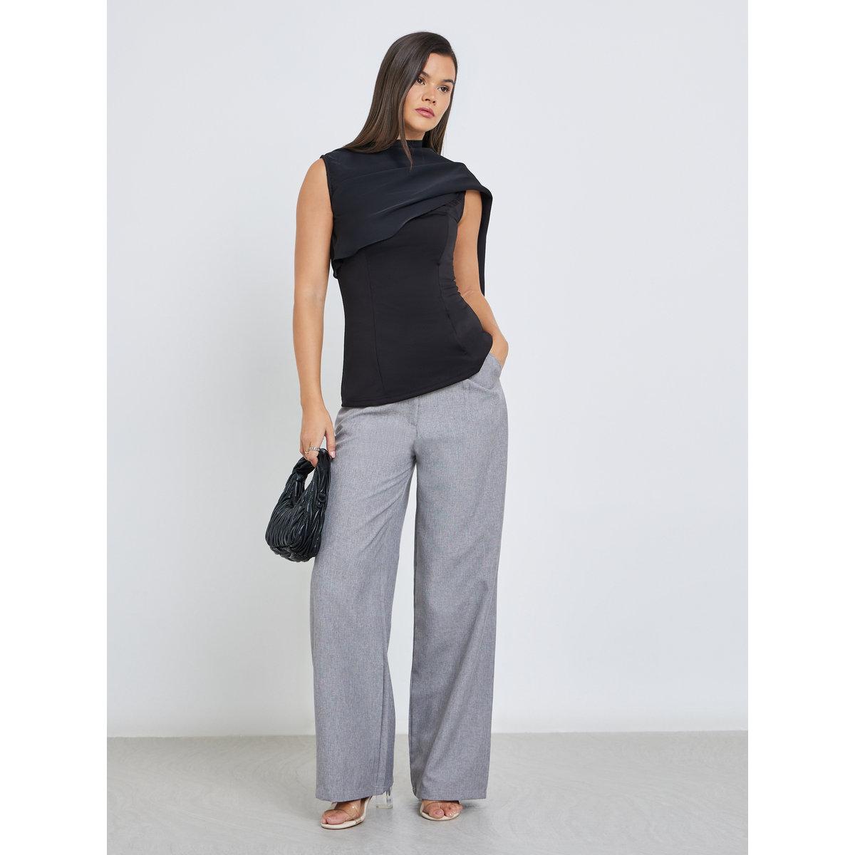 Styli Solid Sleeveless Draped Detail Top-women-clothing-shirtsandblouses-blouses-image-2