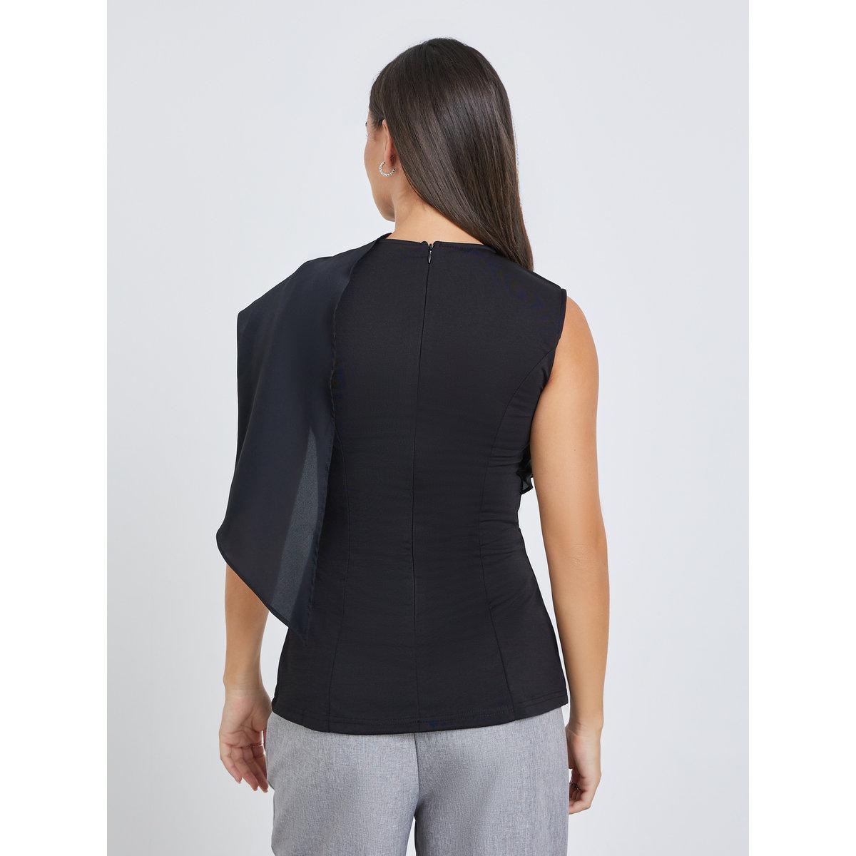 بلوزة سادة بدون أكمام مع تفاصيل مُنسدلة-women-clothing-shirtsandblouses-blouses-image-5