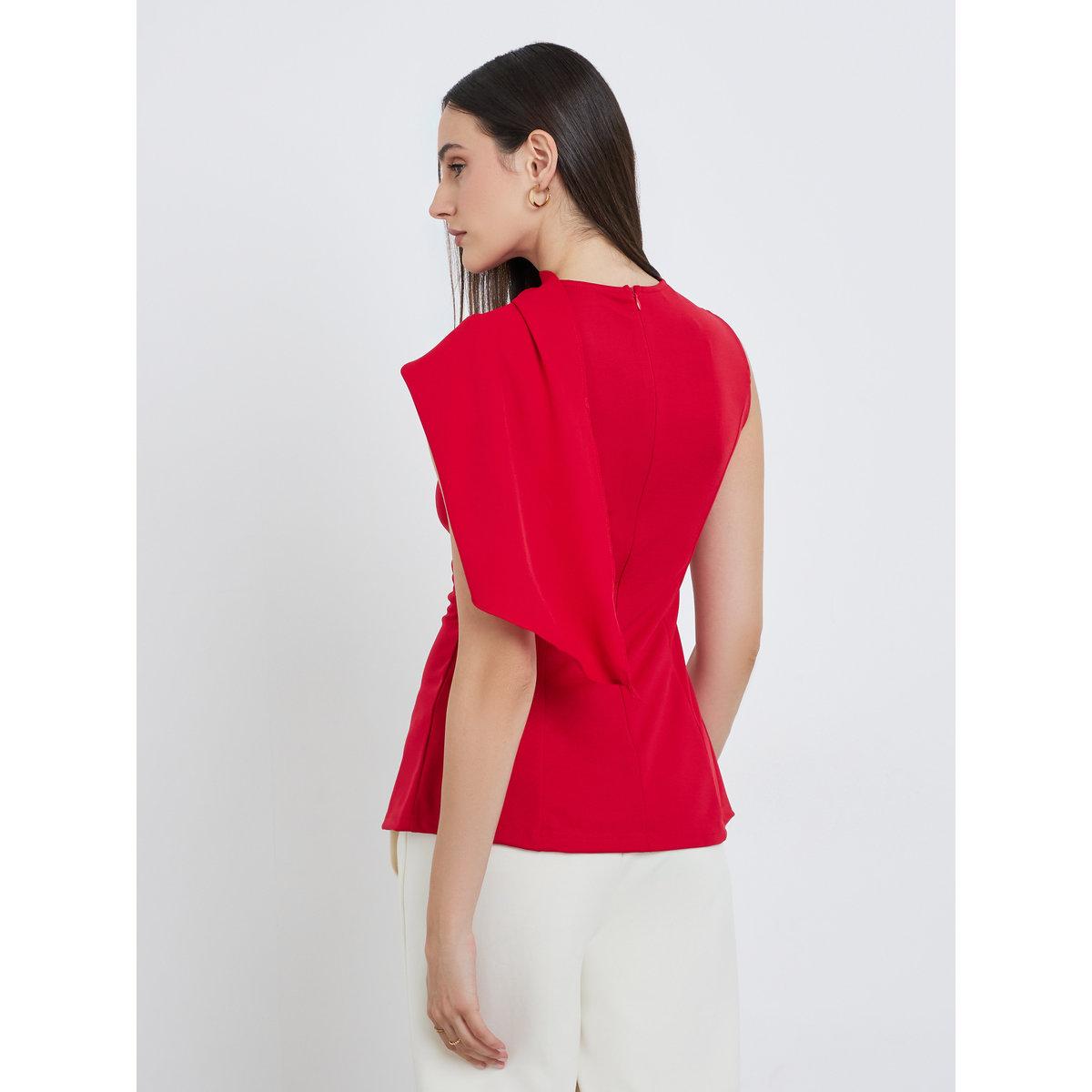 Styli Solid Sleeveless Draped Detail Top-women-clothing-shirtsandblouses-blouses-image-4