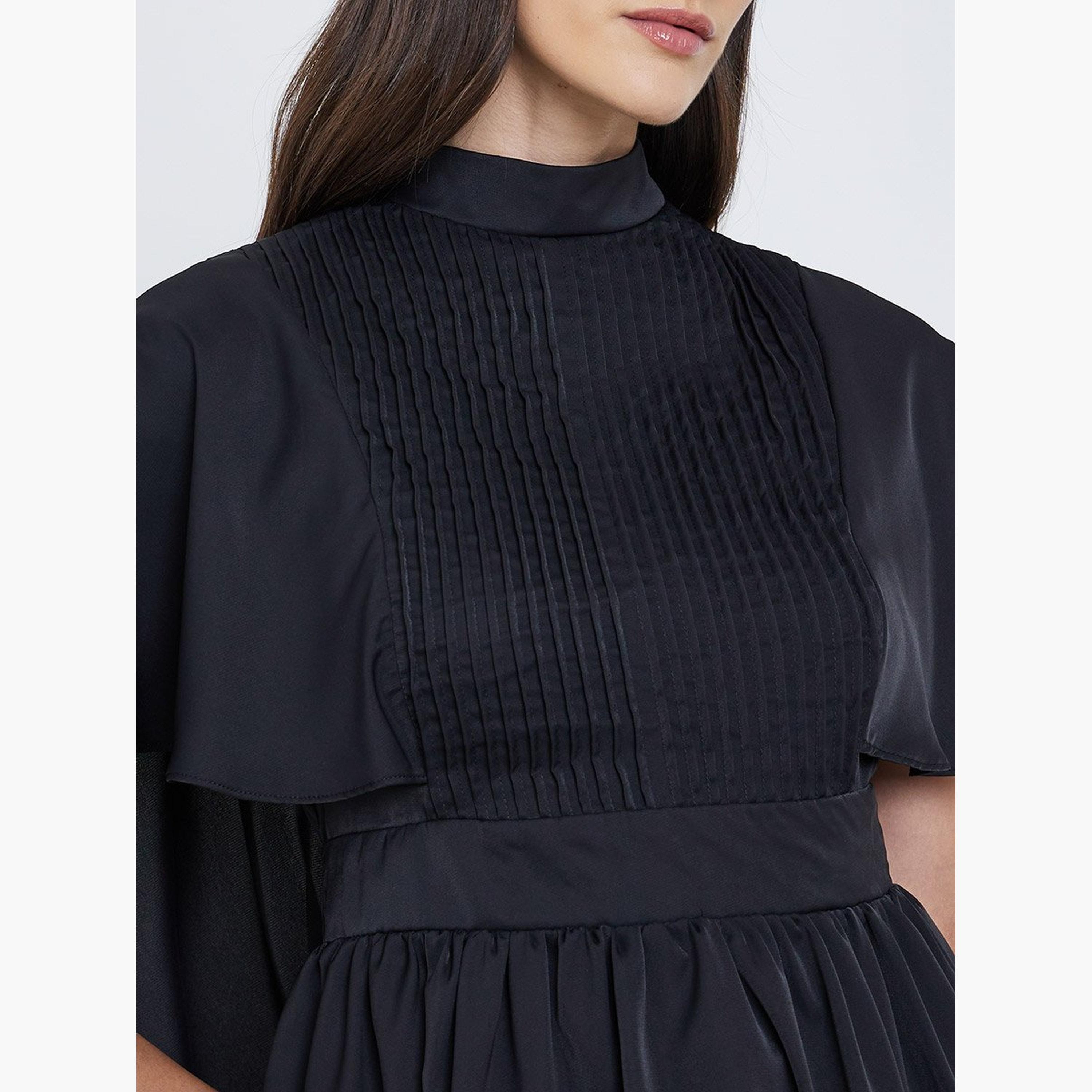 ستايلي - بلوزة مطوية برقبة عالية وأكمام طويلة-women-clothing-shirtsandblouses-blouses-image-3