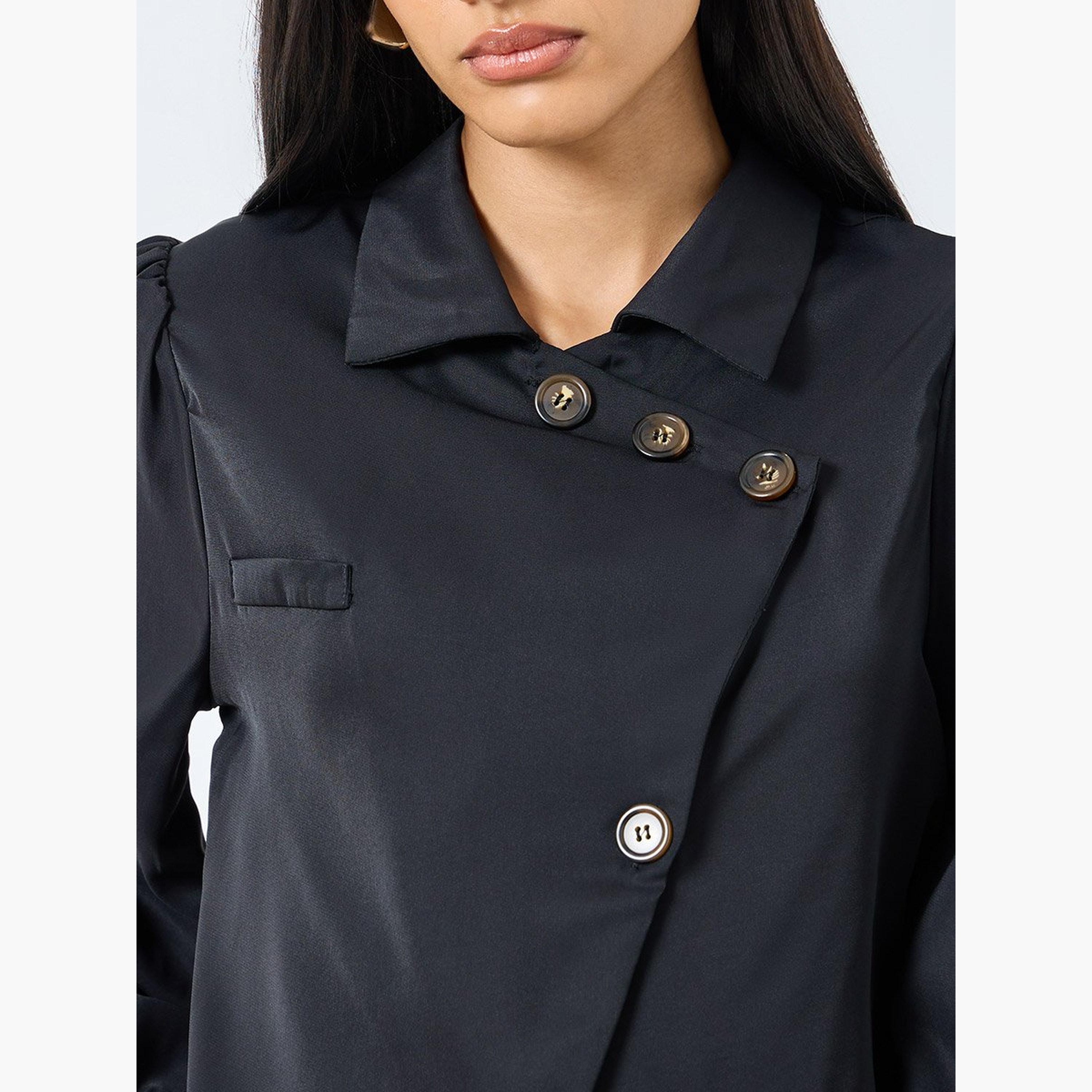 Styli Solid Front Button Balloon Sleeve Blouse-women-clothing-shirtsandblouses-blouses-image-4