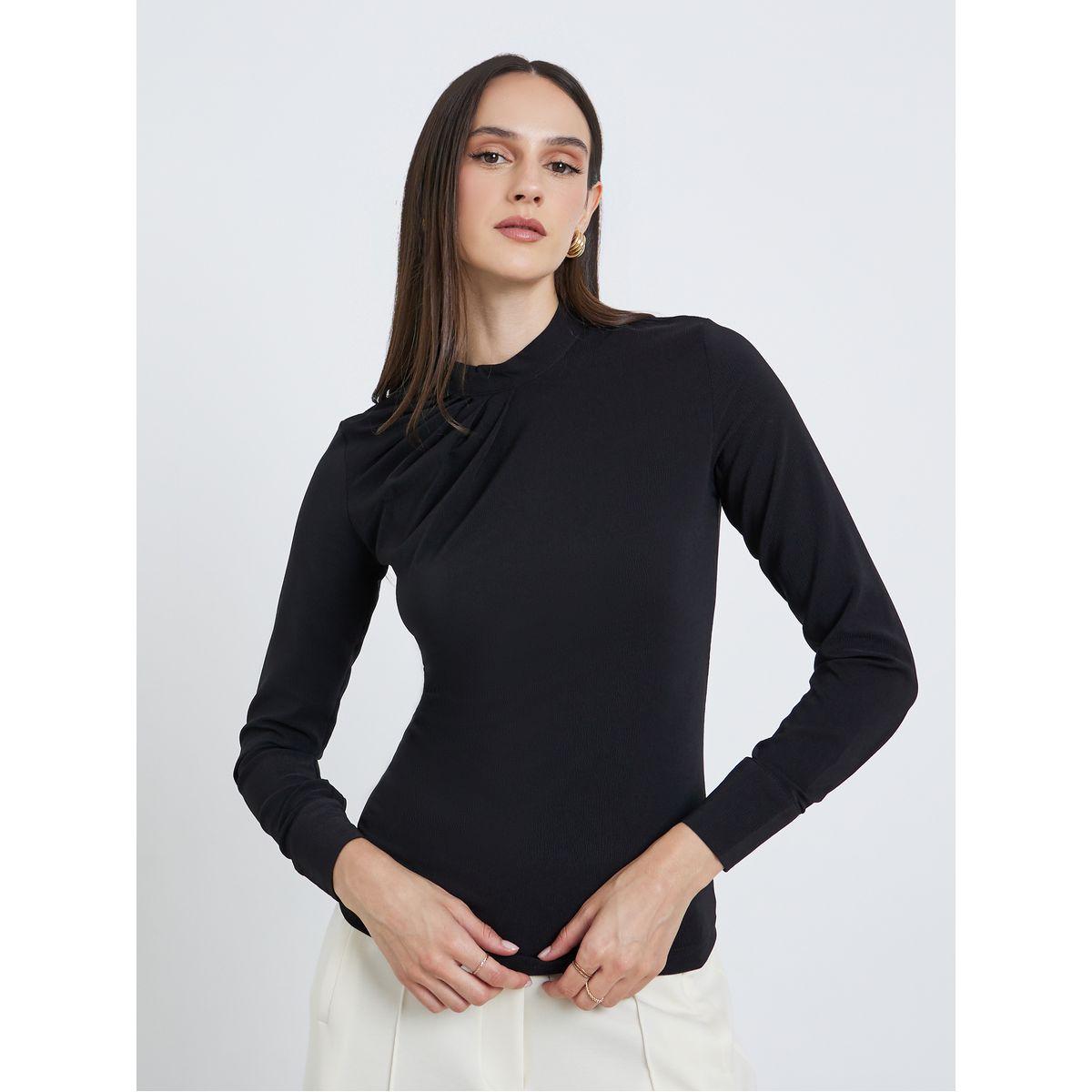 بلوزة بتفاصيل كسرات وأكمام طويلة-women-clothing-shirtsandblouses-blouses-image-4