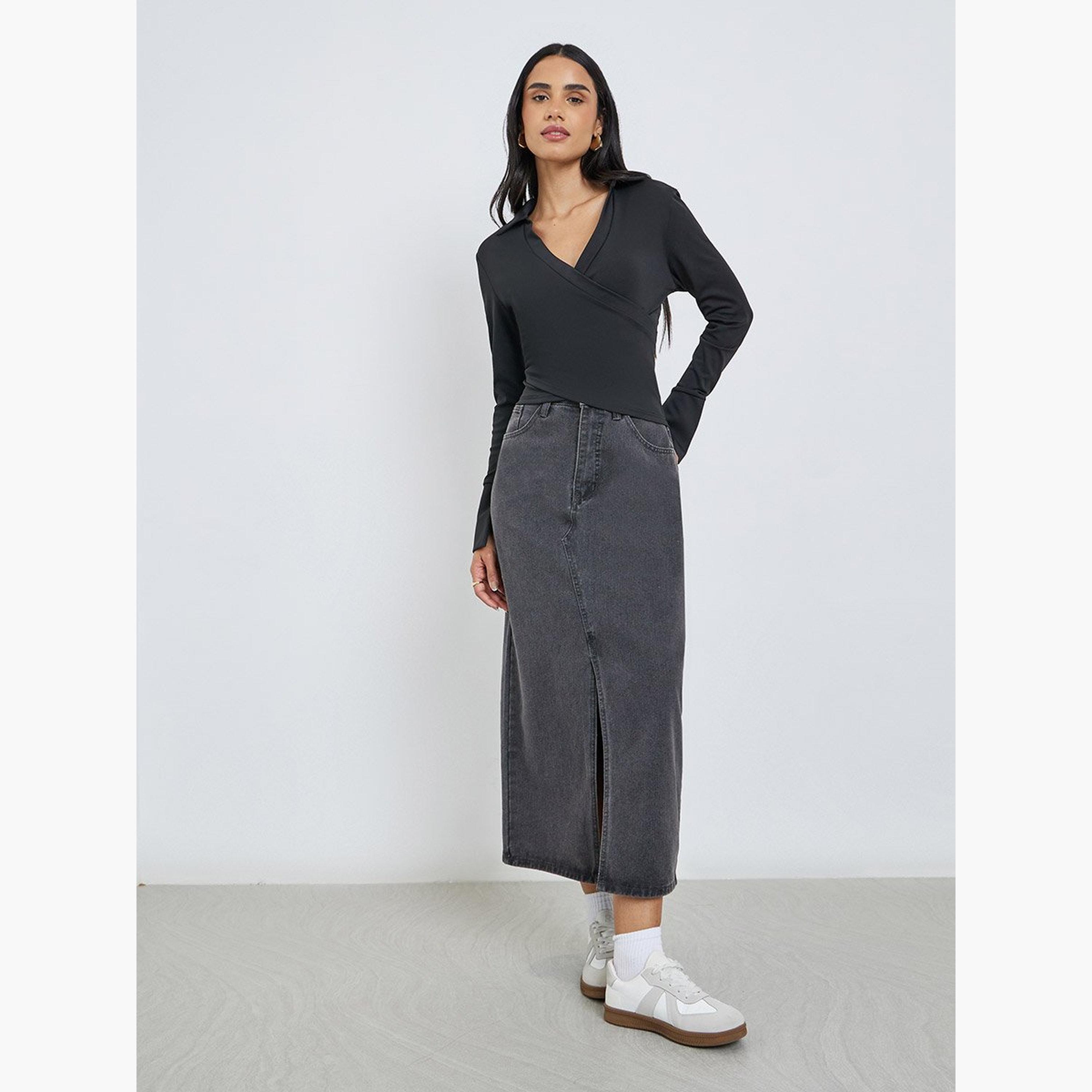 ستايلي - بلوزة ملفوفة بأكمام طويلة وواسعة-women-clothing-shirtsandblouses-blouses-image-2