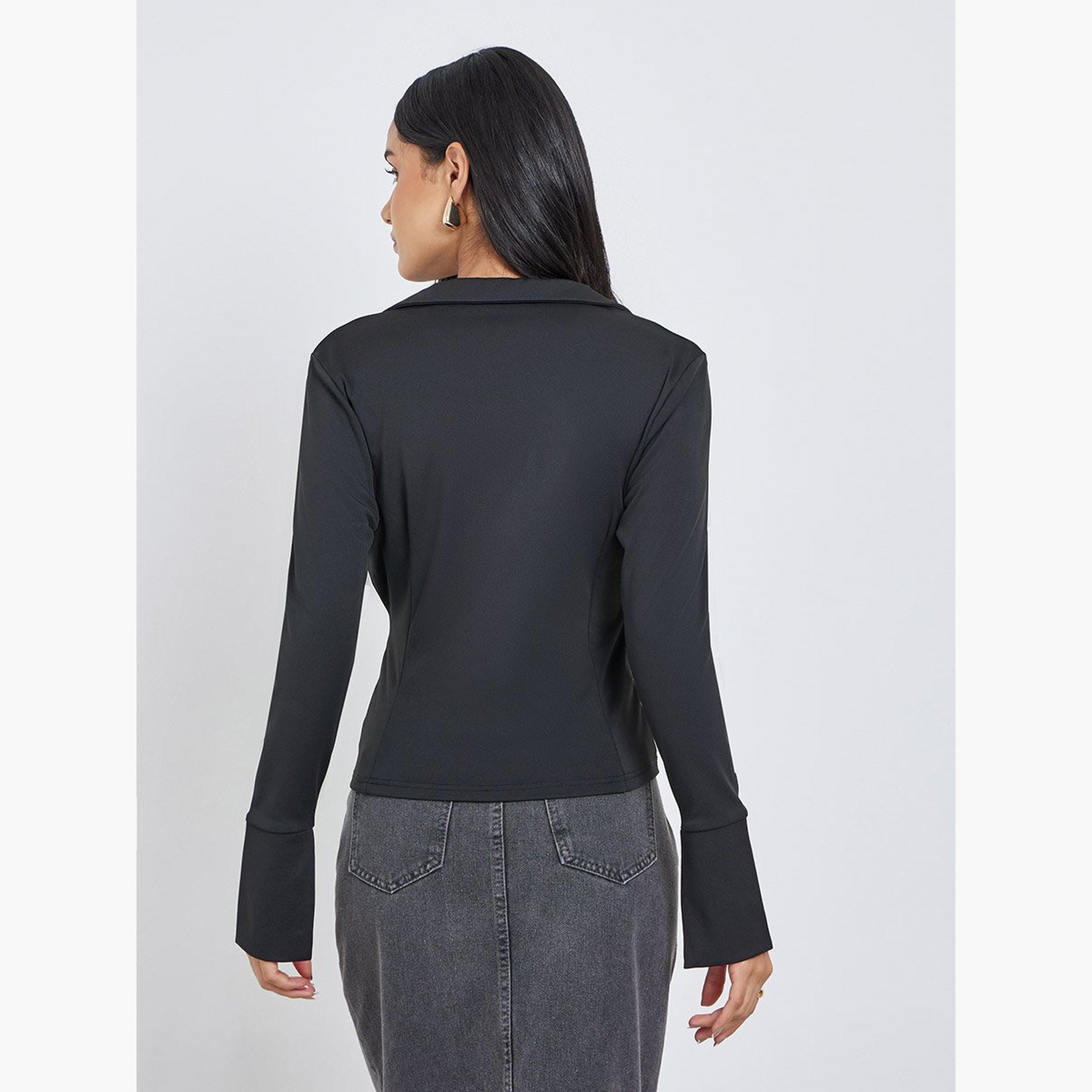 Styli Flared Long Sleeve Wrap Top-women-clothing-shirtsandblouses-blouses-image-4
