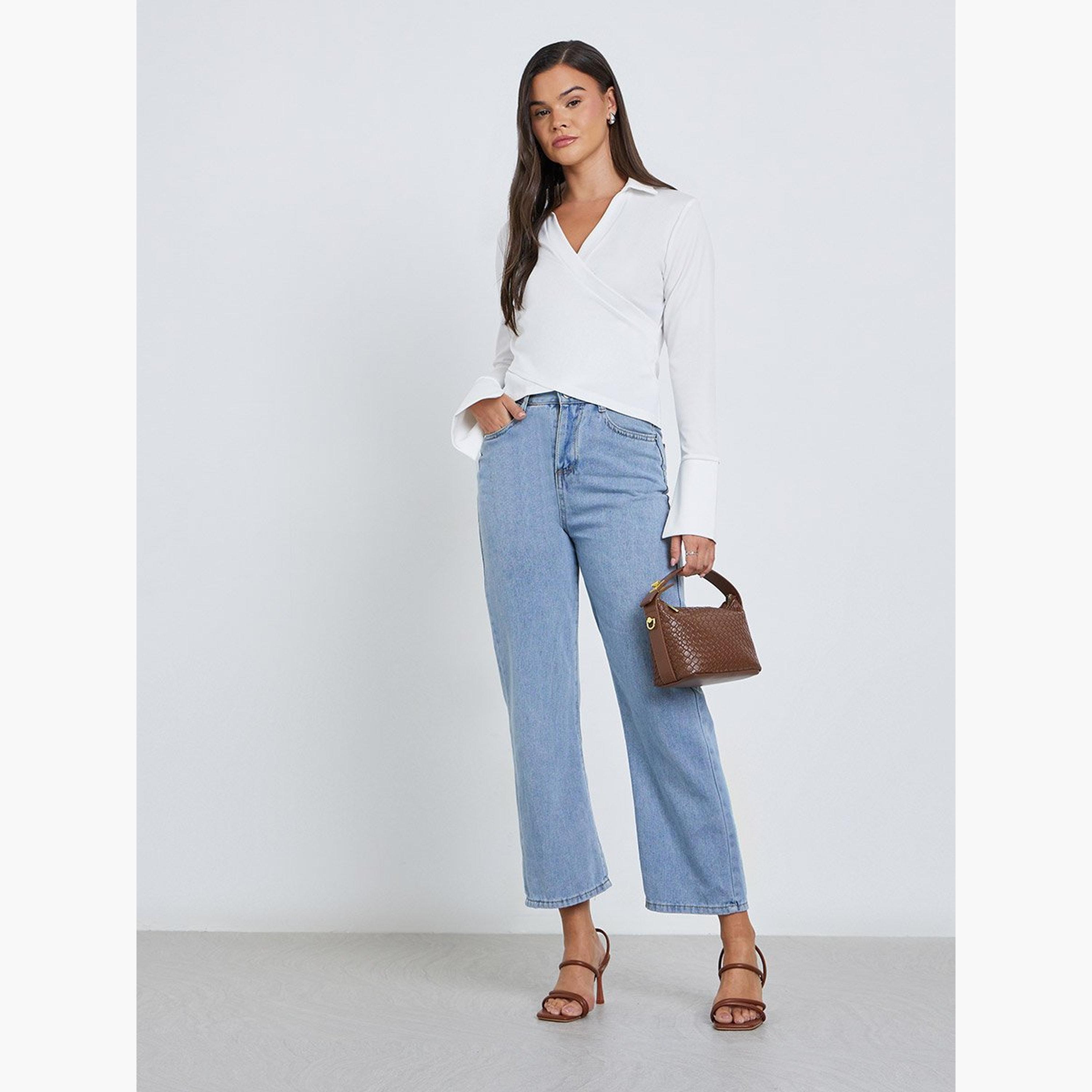 Styli Flared Long Sleeve Wrap Top-women-clothing-shirtsandblouses-blouses-image-2