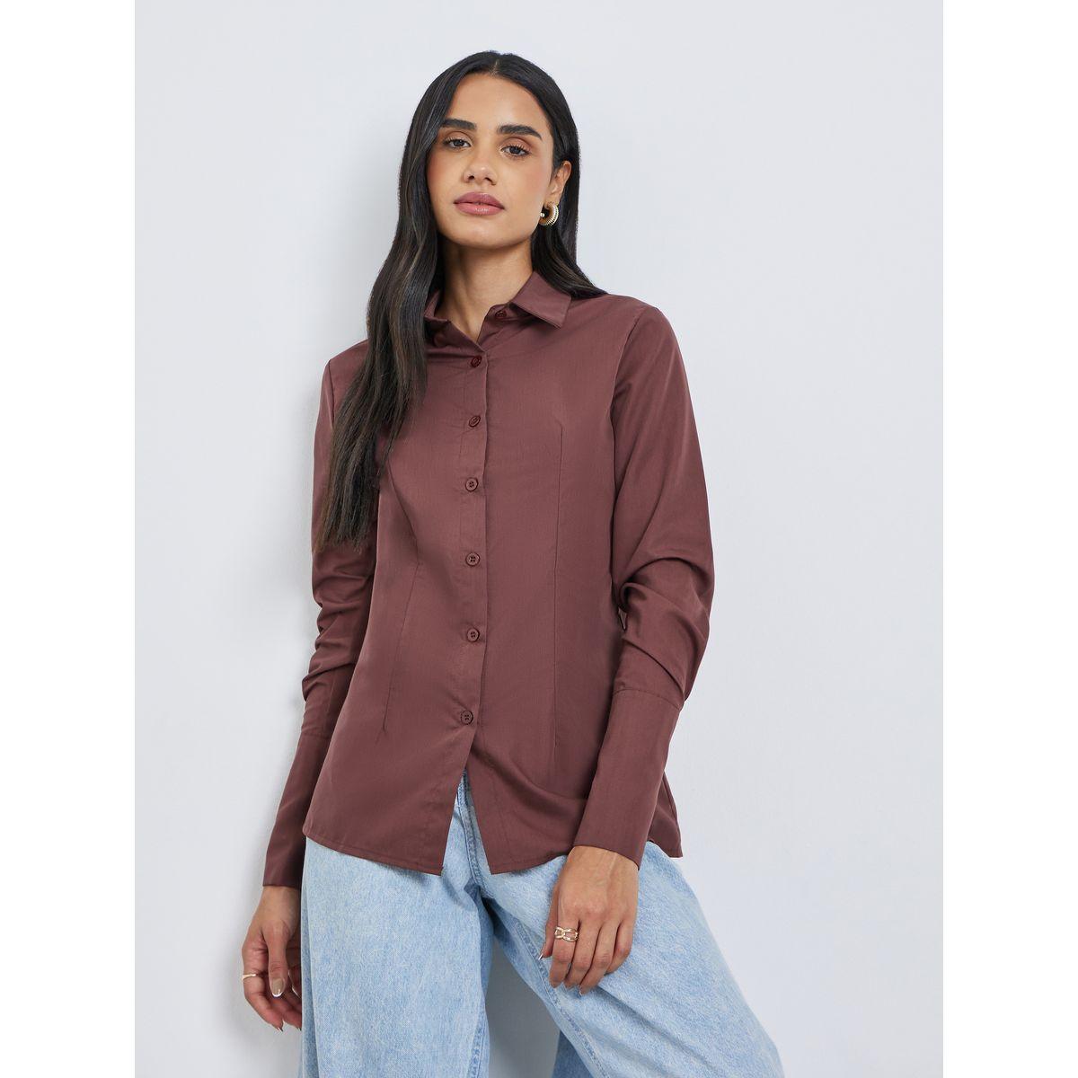 بلوزة سادة بتفاصيل أزرار-women-clothing-shirtsandblouses-shirts-image-1