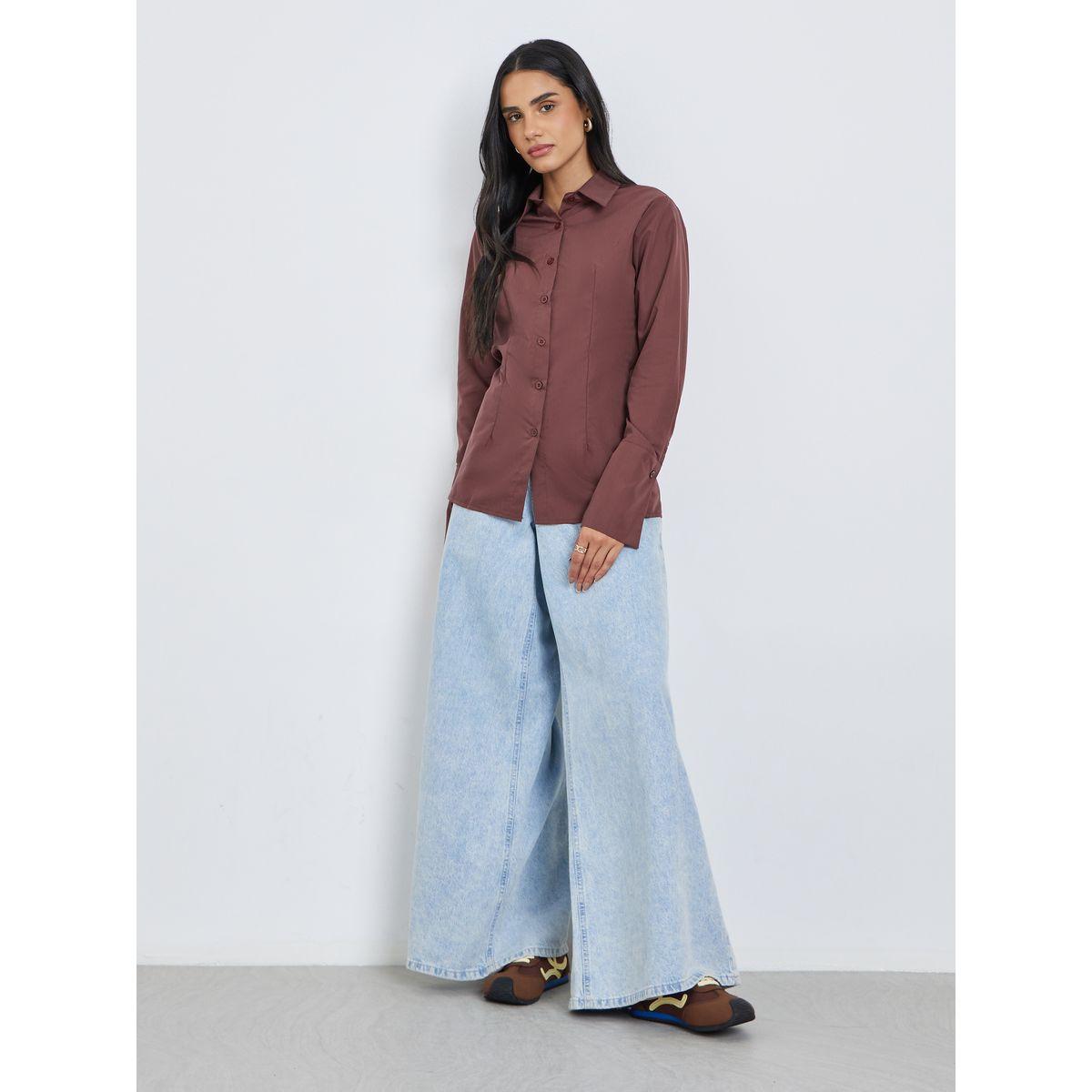 بلوزة سادة بتفاصيل أزرار-women-clothing-shirtsandblouses-shirts-image-2