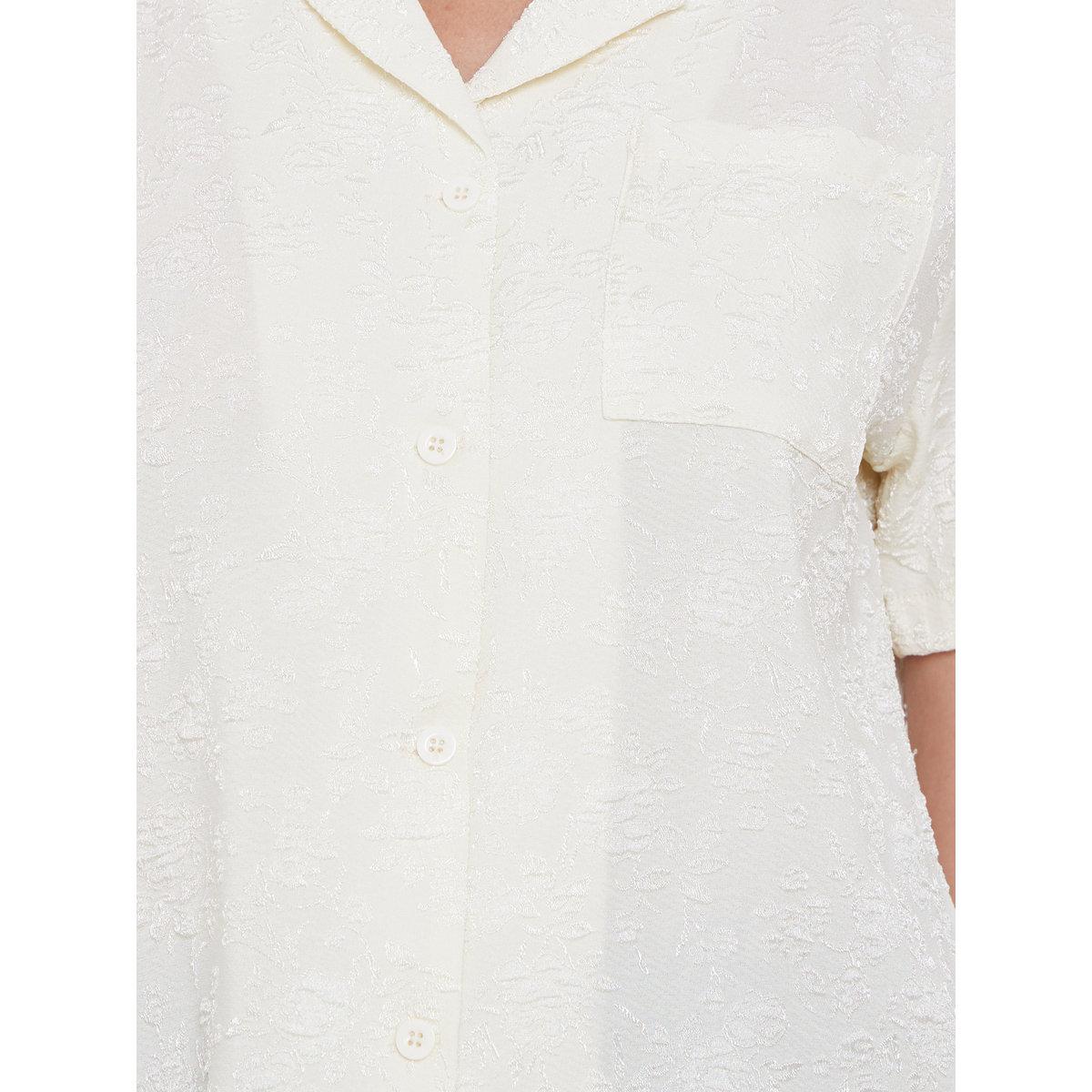 Styli Textured Jacquard Short Sleeve Buttoned Shirt-women-clothing-shirtsandblouses-shirts-image-3
