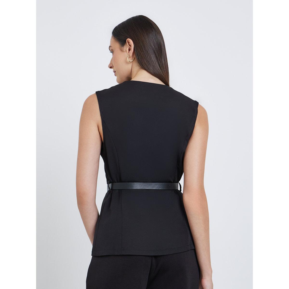 Styli Round Neck Buttoned Waistcoat with Belt-women-clothing-coatsandjackets-waistcoats-image-4