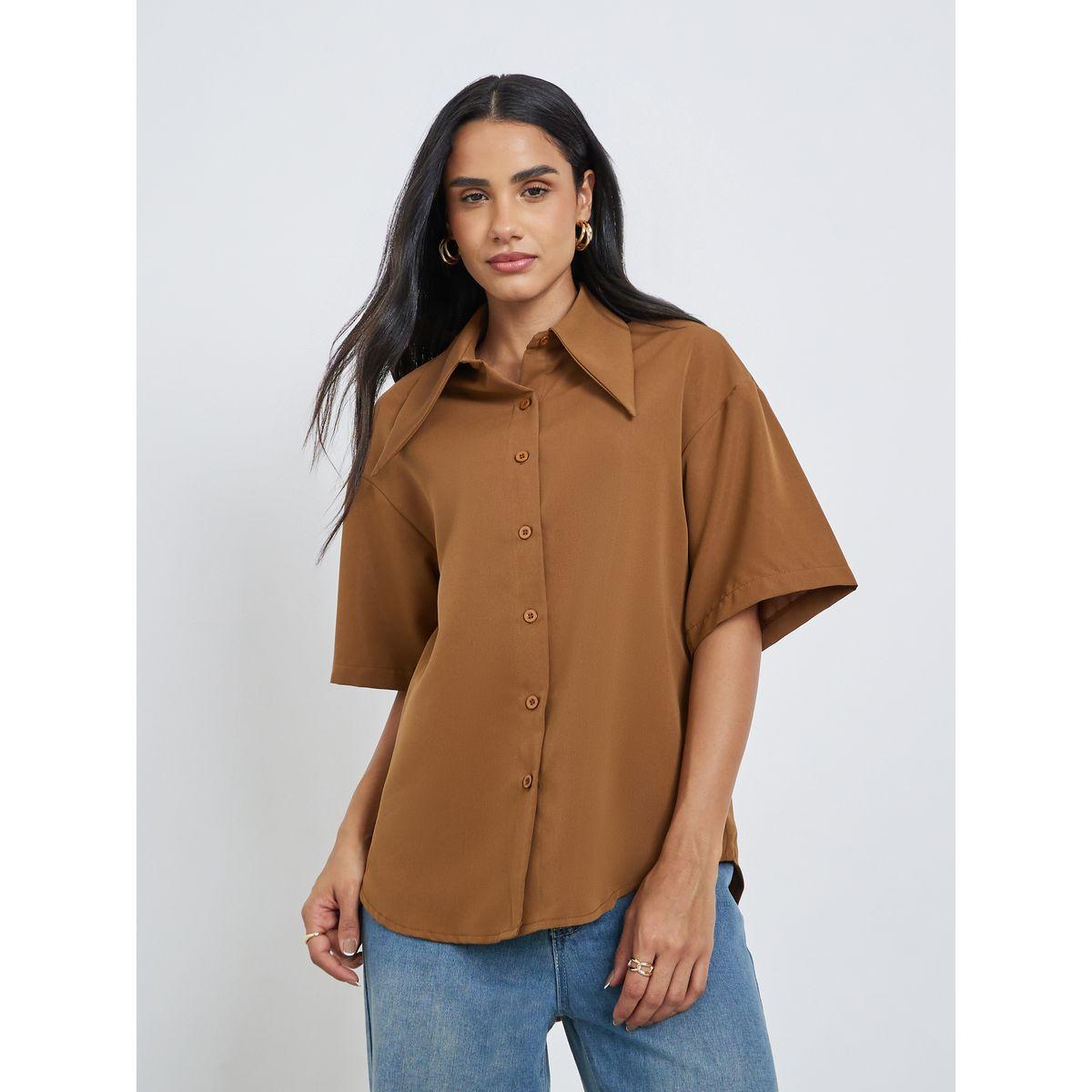 بلوزة سادة بياقة سبريد-women-clothing-shirtsandblouses-shirts-image-3