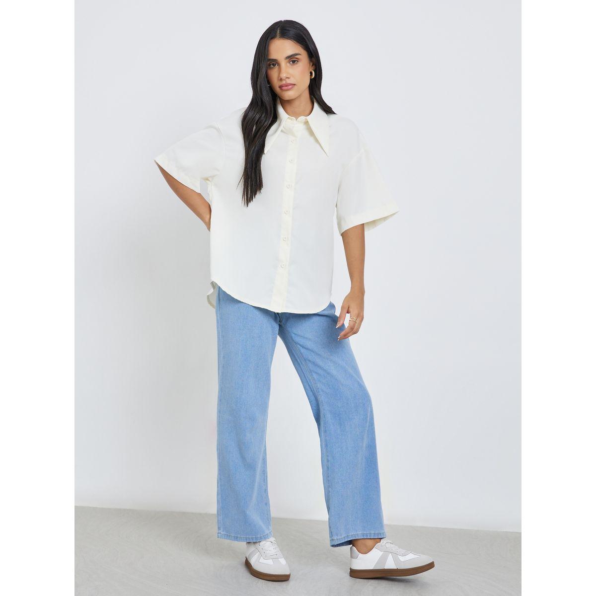 بلوزة سادة بياقة سبريد-women-clothing-shirtsandblouses-shirts-image-2