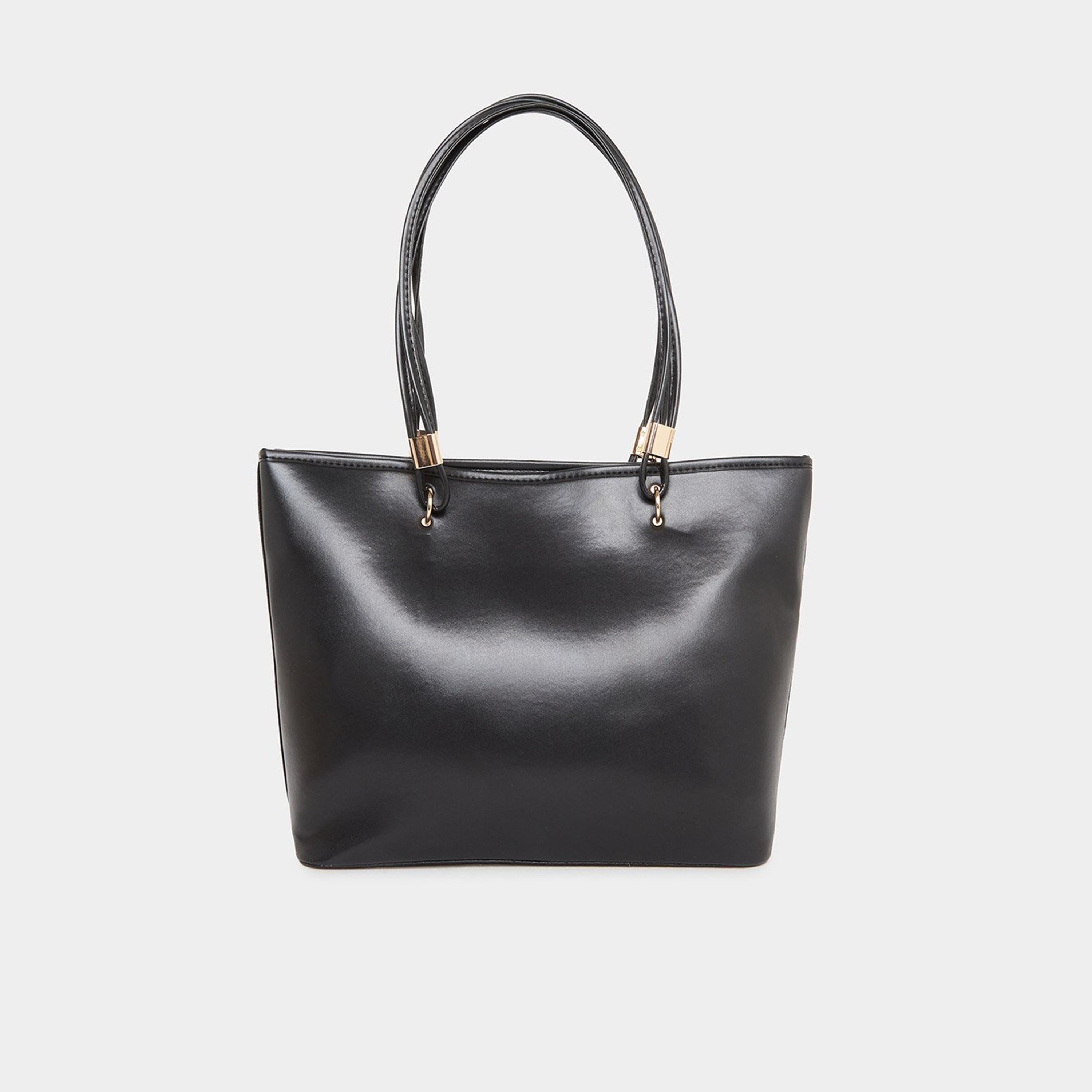 ستايلي - شنطة توت سوداء صلبة مع سحاب للإغلاق-women-bagsandwallets-handbags-image-3