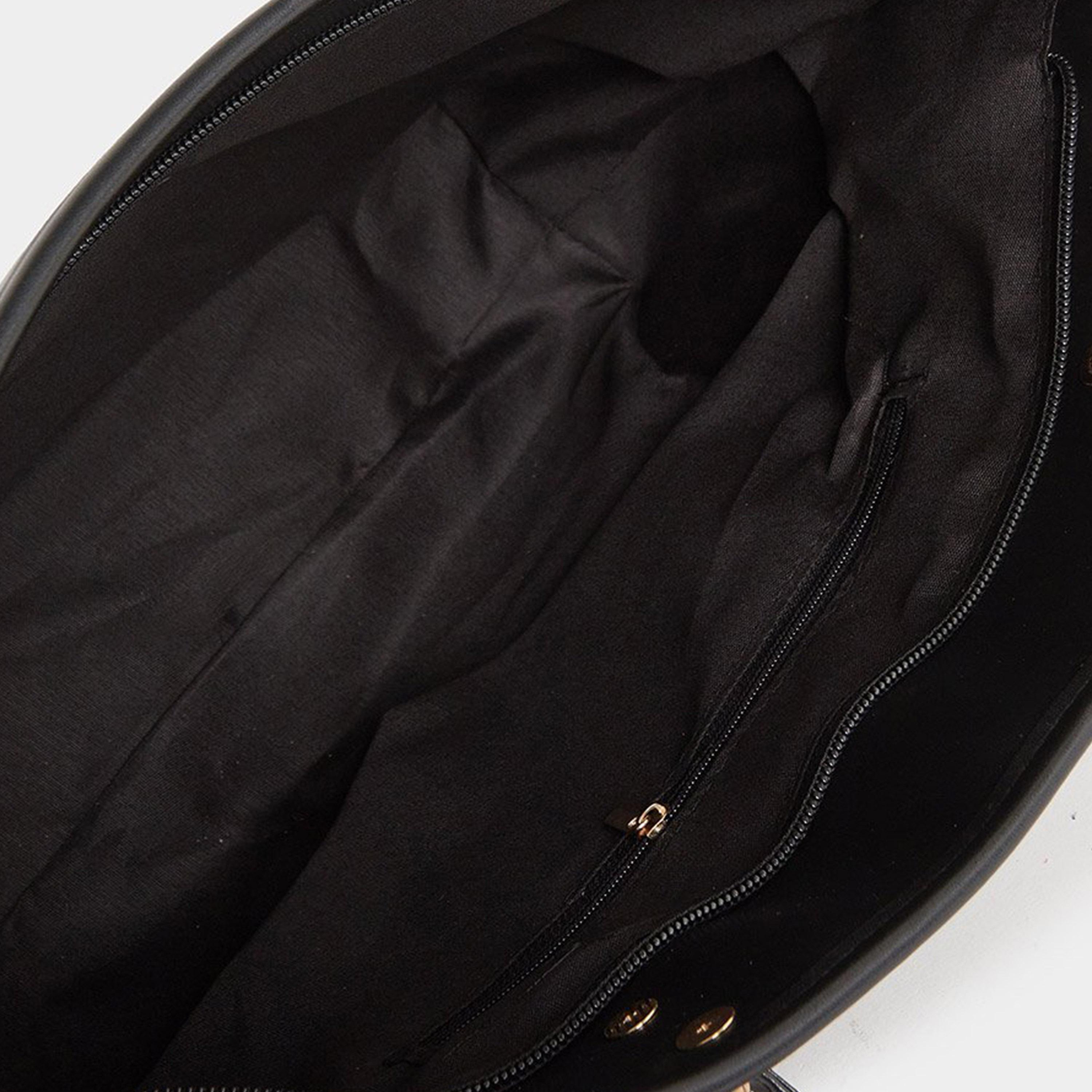 ستايلي - شنطة توت سوداء صلبة مع سحاب للإغلاق-women-bagsandwallets-handbags-image-5