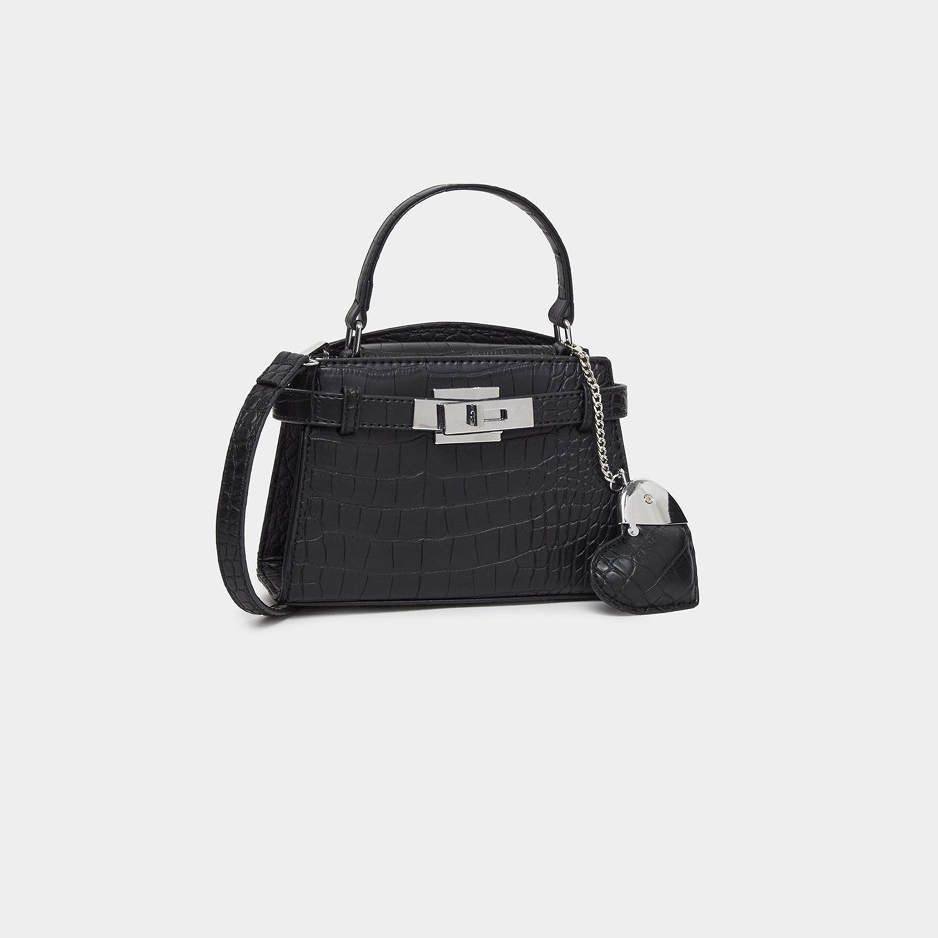 Styli Metal Heart Drop Accent Handbag-women-bagsandwallets-handbags-image-1