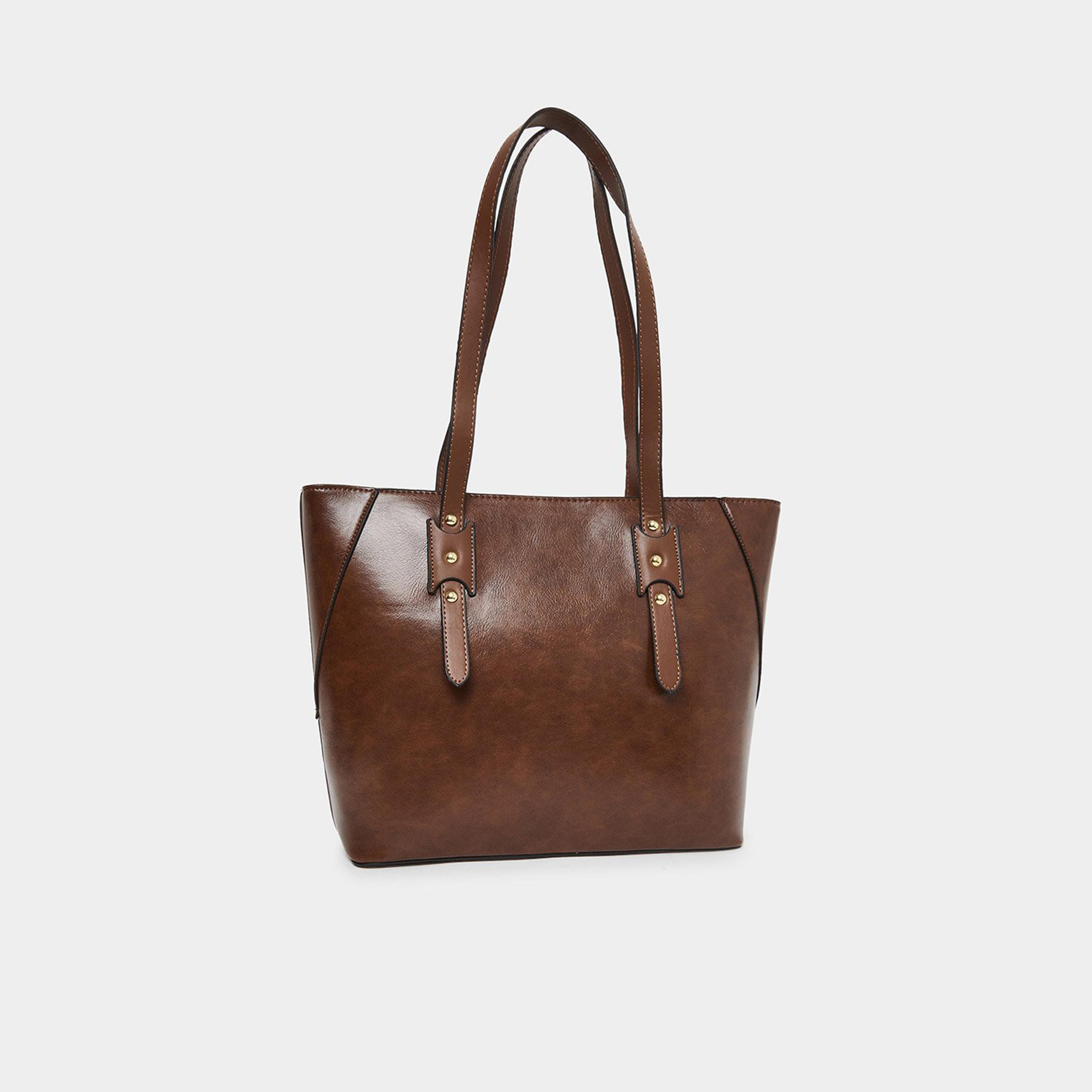 Styli Brown Tri Studs Accent Shoulder Bag-women-bagsandwallets-handbags-image-1