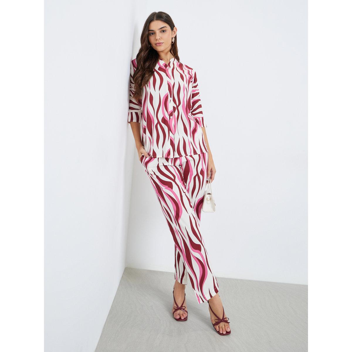 Maxim Creation Women Abstract Print Top and Pants Co-Ords-women-clothing-coordsets-image-1