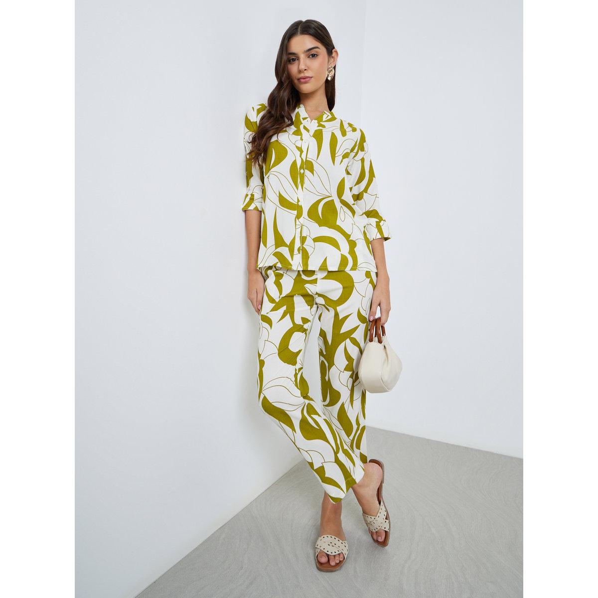 Maxim Creation Women Abstract Print Top and Pants Co-Ords-women-clothing-coordsets-image-1