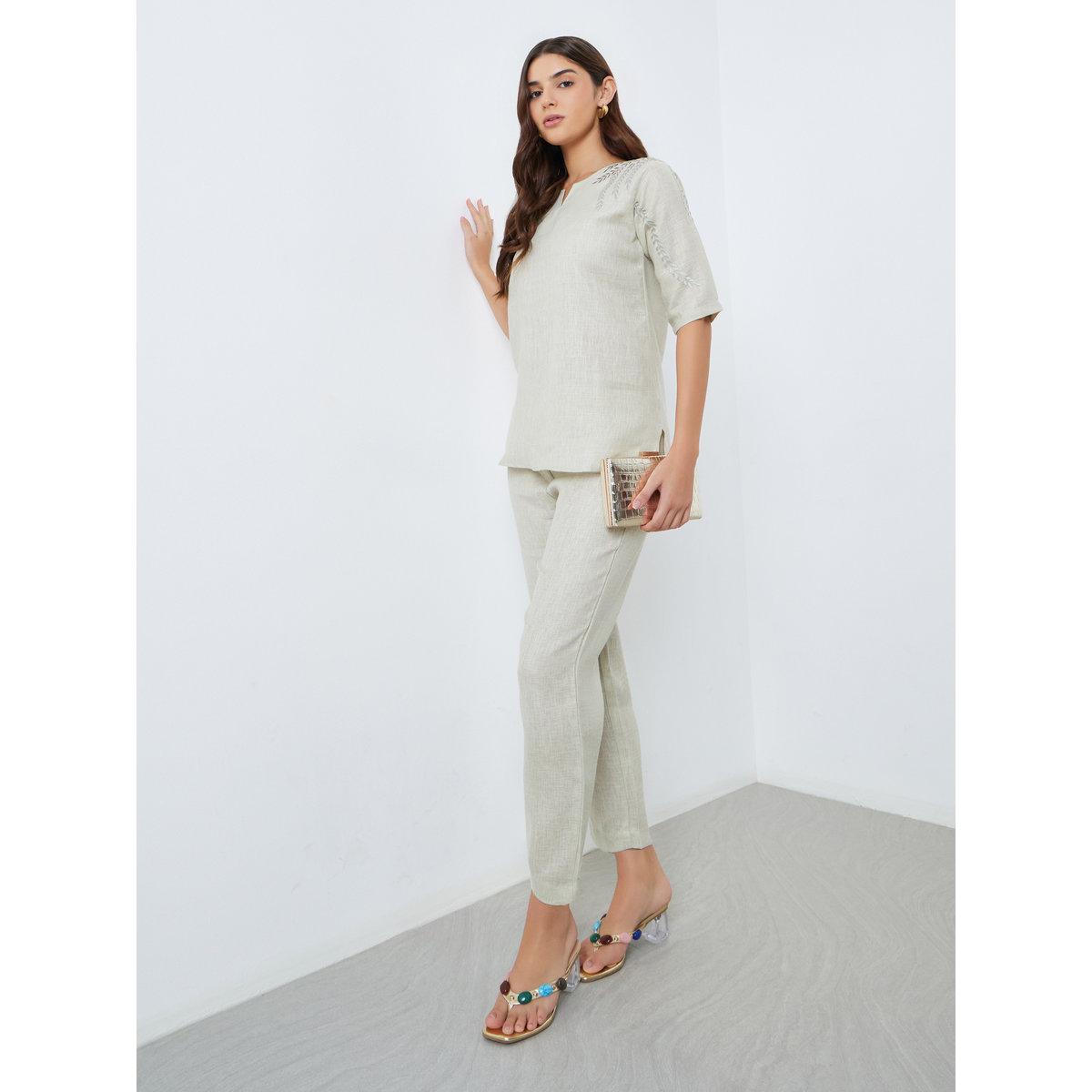 Maxim Creation Women Embroidered Panel Top and Pants Co-Ords-women-clothing-coordsets-image-1