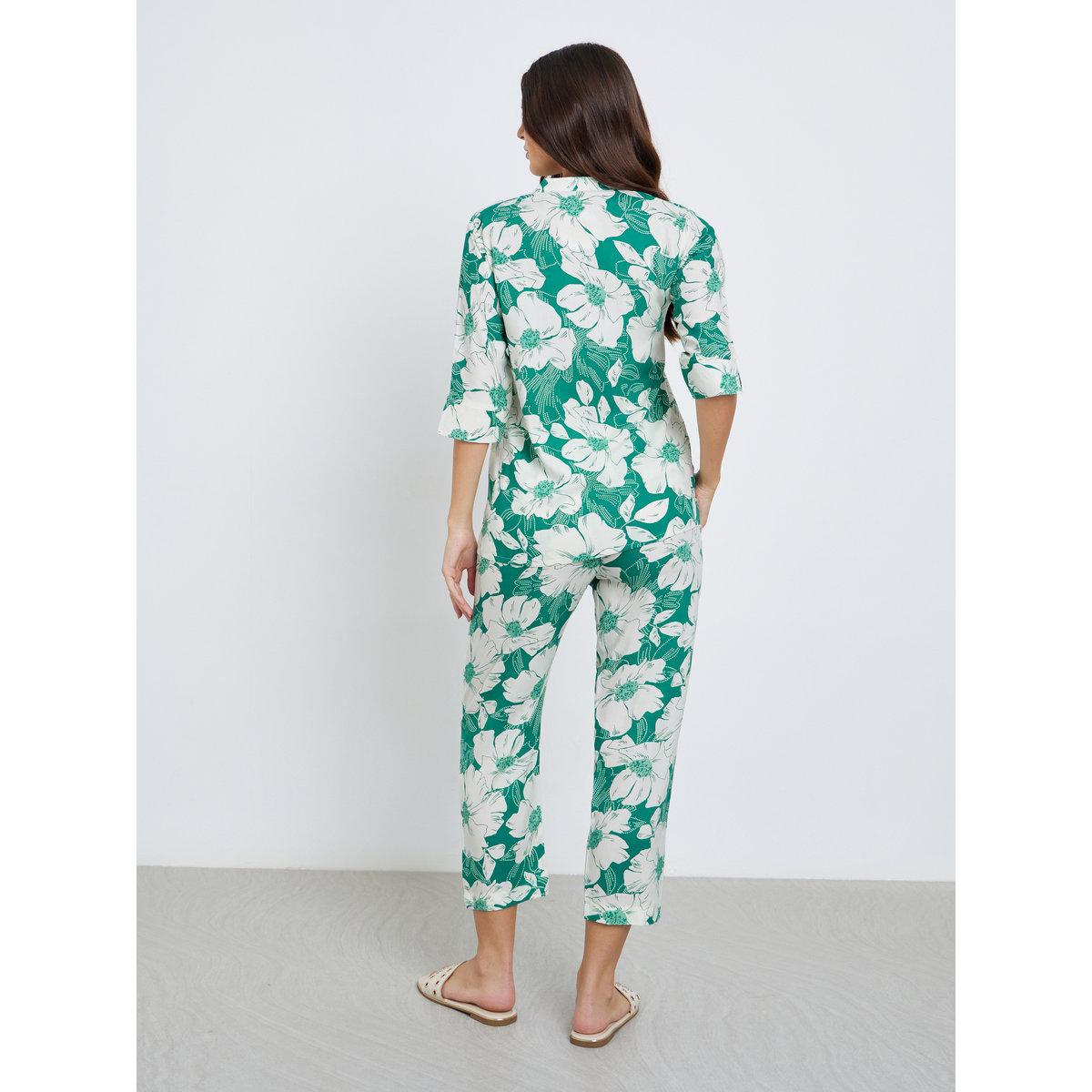 طقم منسق من بنطال وبلوزة بطبعة زهور-women-clothing-coordsets-image-5