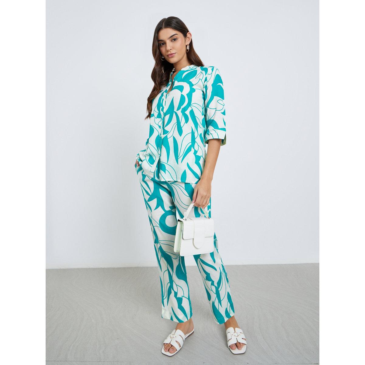 Maxim Creation Women Abstract Print Top and Pants Co-Ords-women-clothing-coordsets-image-1