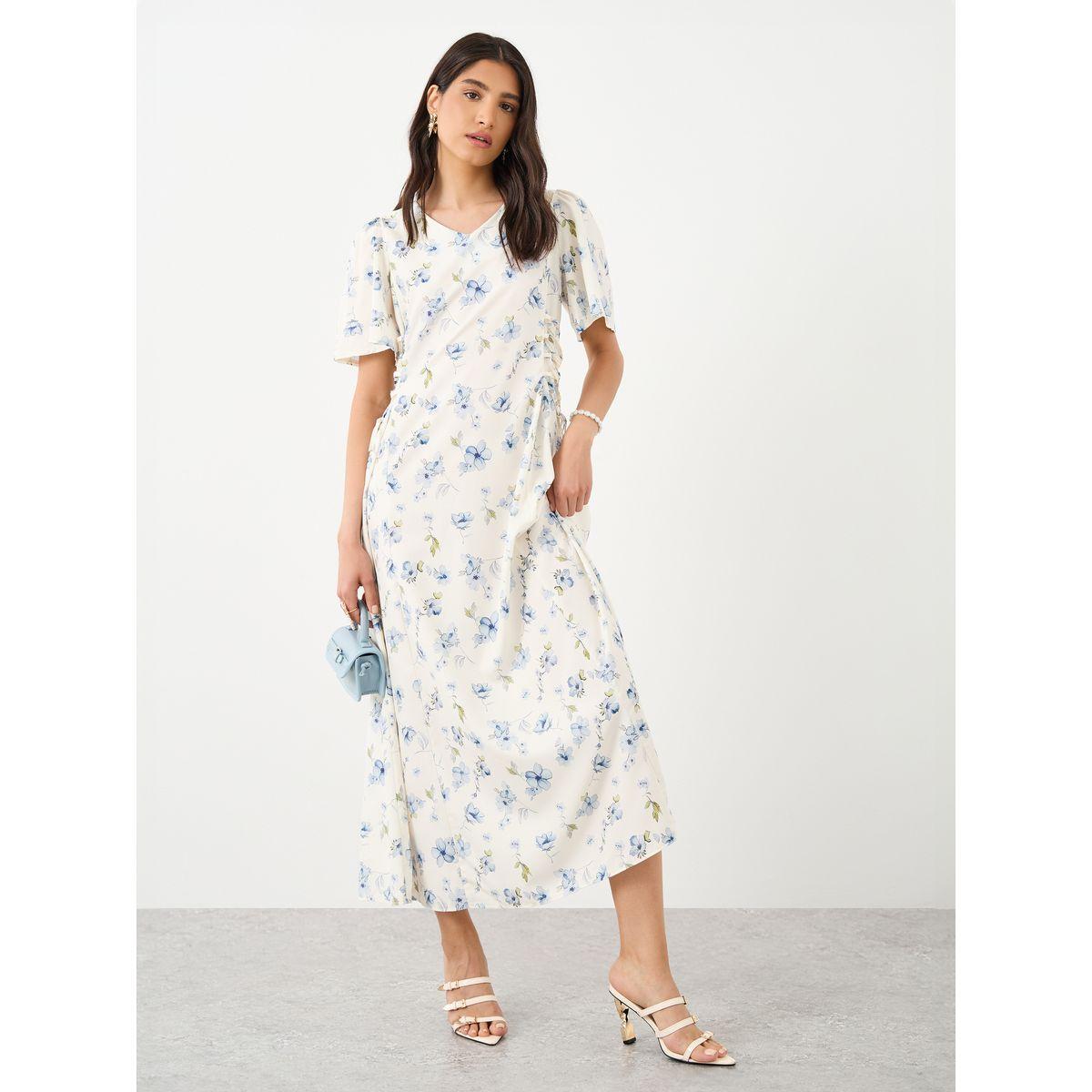 Styli All-Over Printed Side Tie Detail Midi Dress-women-clothing-dresses-image-1