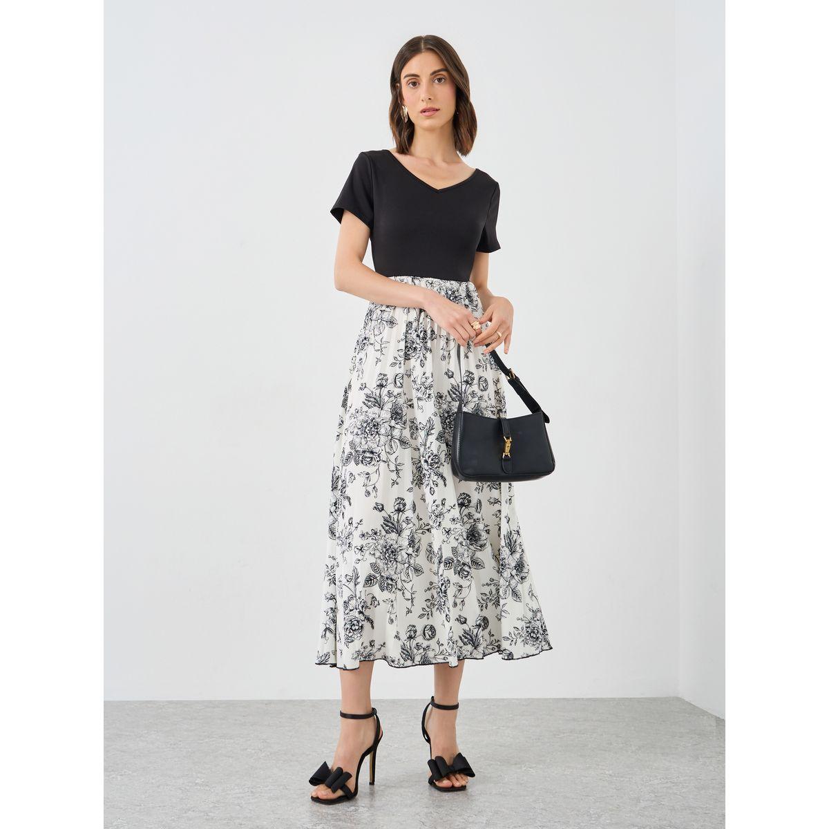 Styli Floral Print Pleated Detail Midi Dress-women-clothing-dresses-image-2