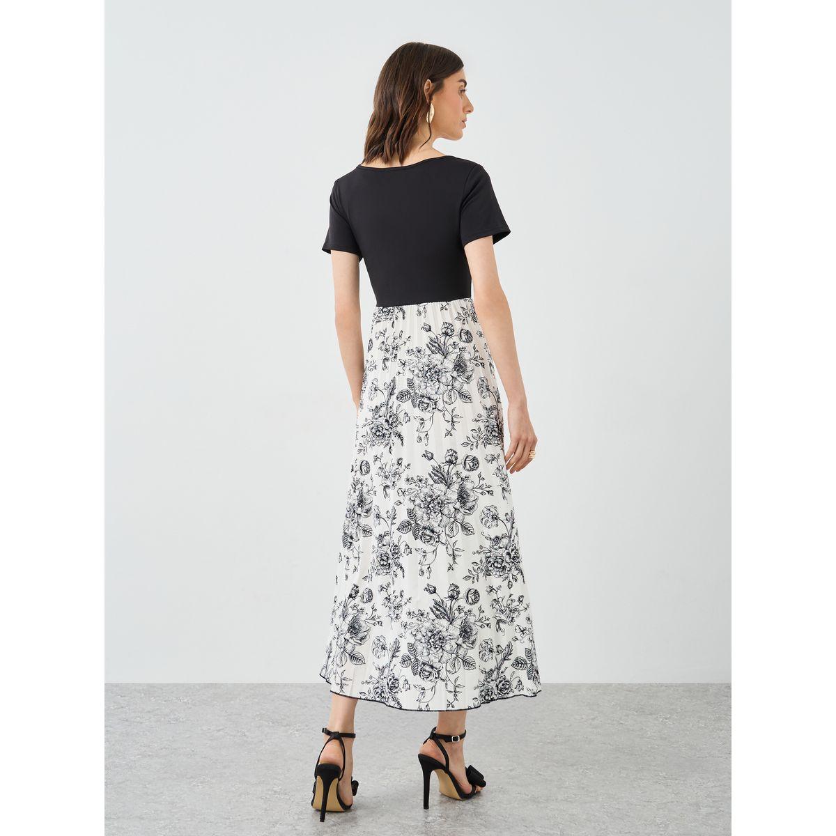 Styli Floral Print Pleated Detail Midi Dress-women-clothing-dresses-image-5