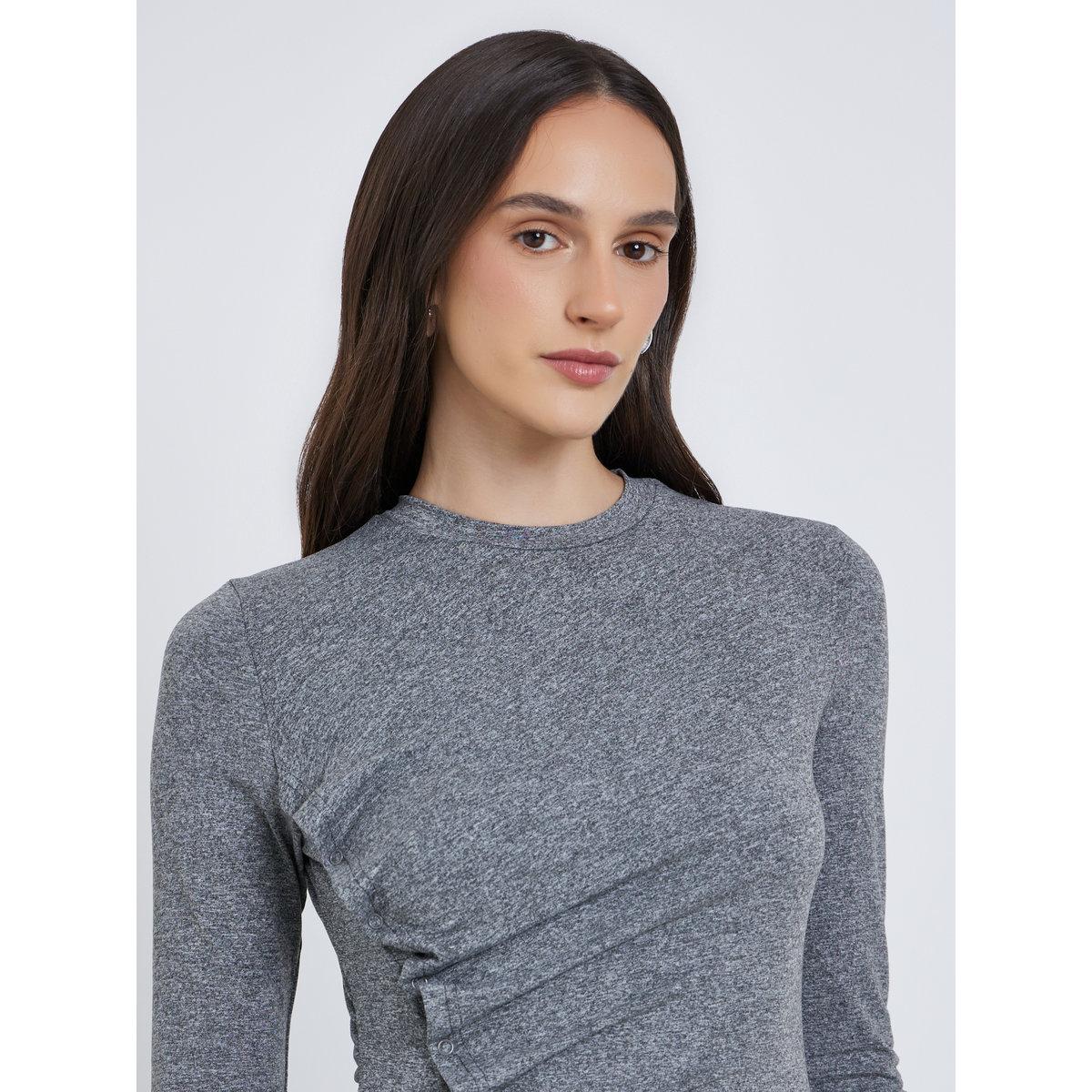 Styli Long Sleeves Asymmetric Hem Top with Ruched Detail-women-clothing-shirtsandblouses-blouses-image-3