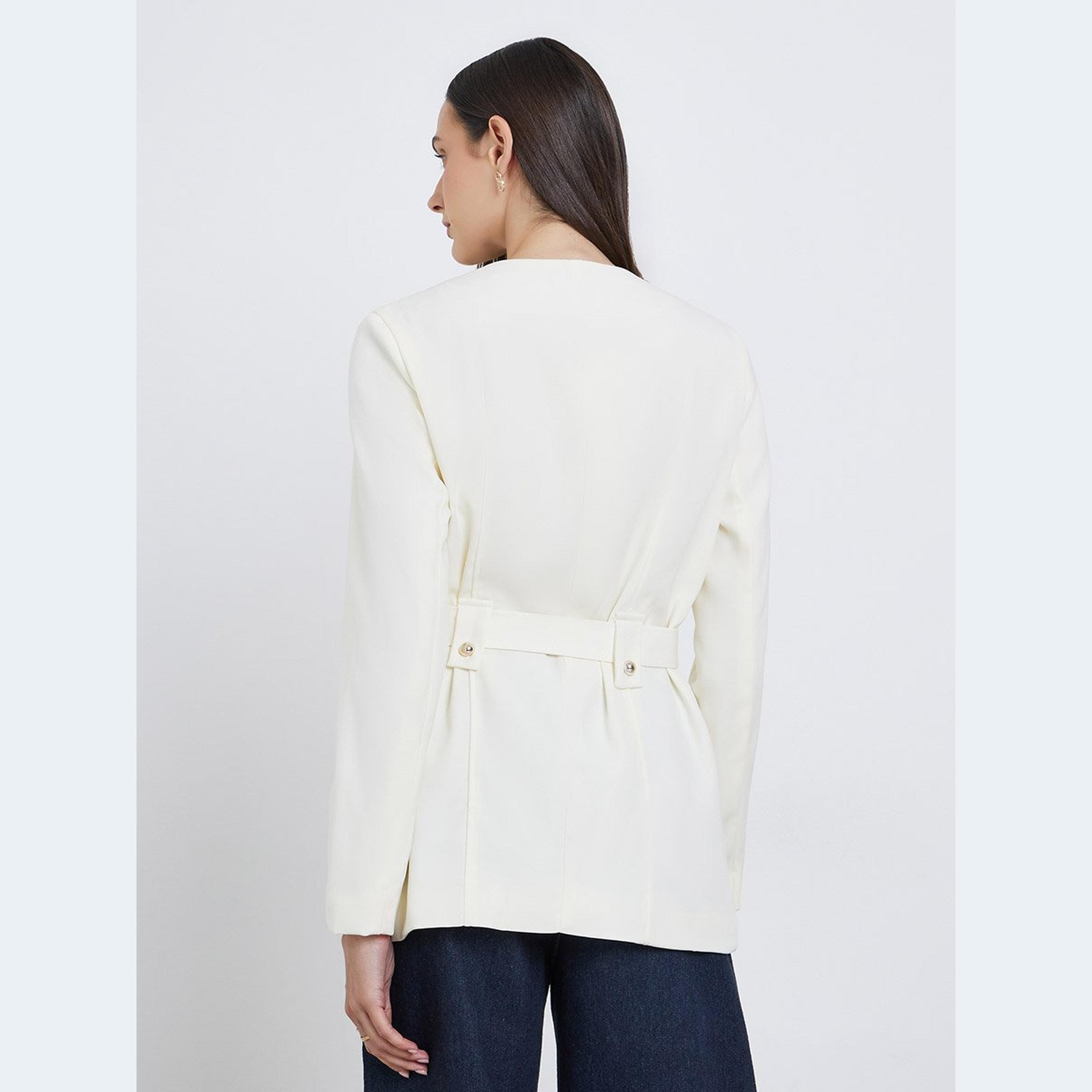 ستايلي - بليزر للنساء أبيض بحزام-women-clothing-coatsandjackets-blazers-image-4